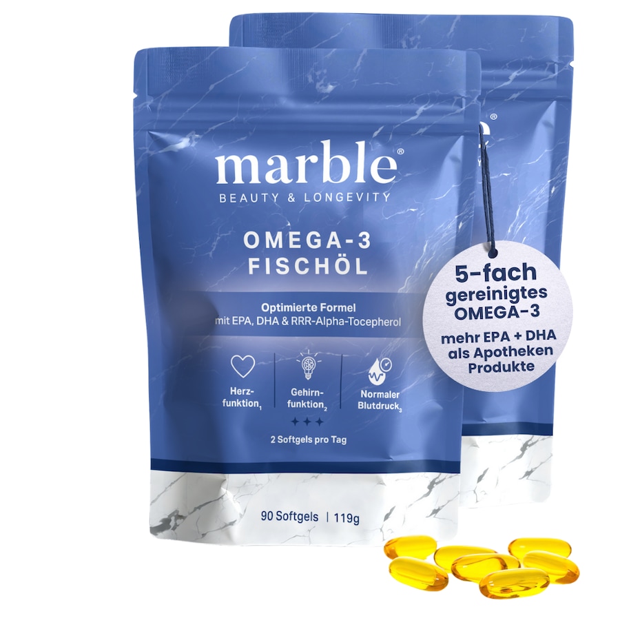 marble Omega-3 Fischöl mit EPA & DHA 2er Pack 238 g Grau
