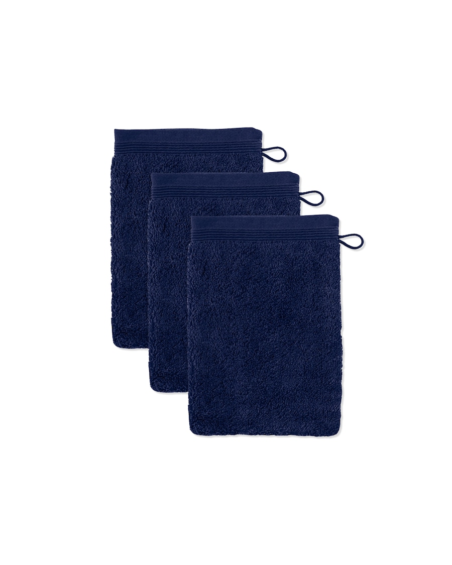 Möve Waschhandschuh Superwuschel 3er Pack deep sea
