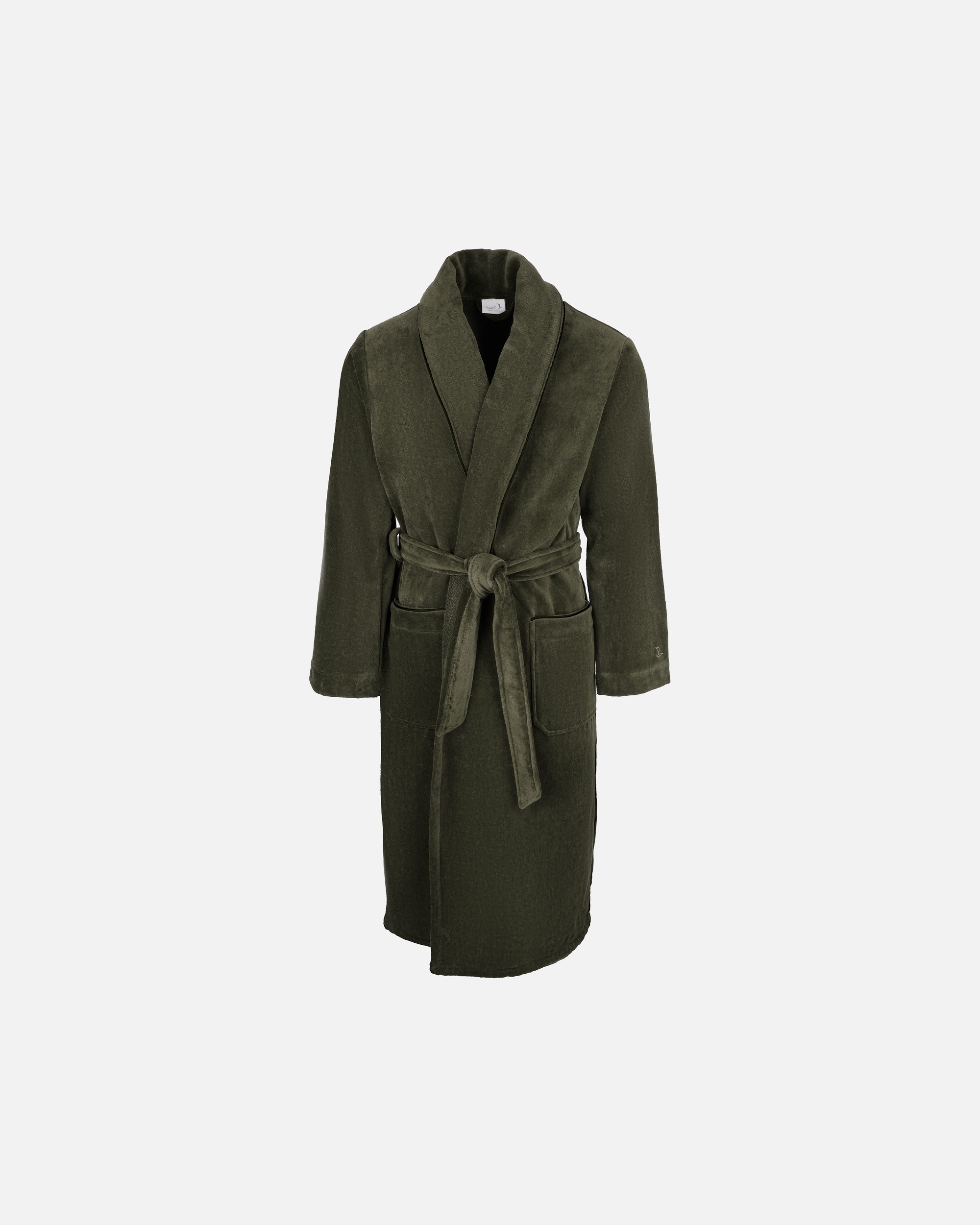 Bademantel für Unisex Möve Schalkragenmantel Homewear olive