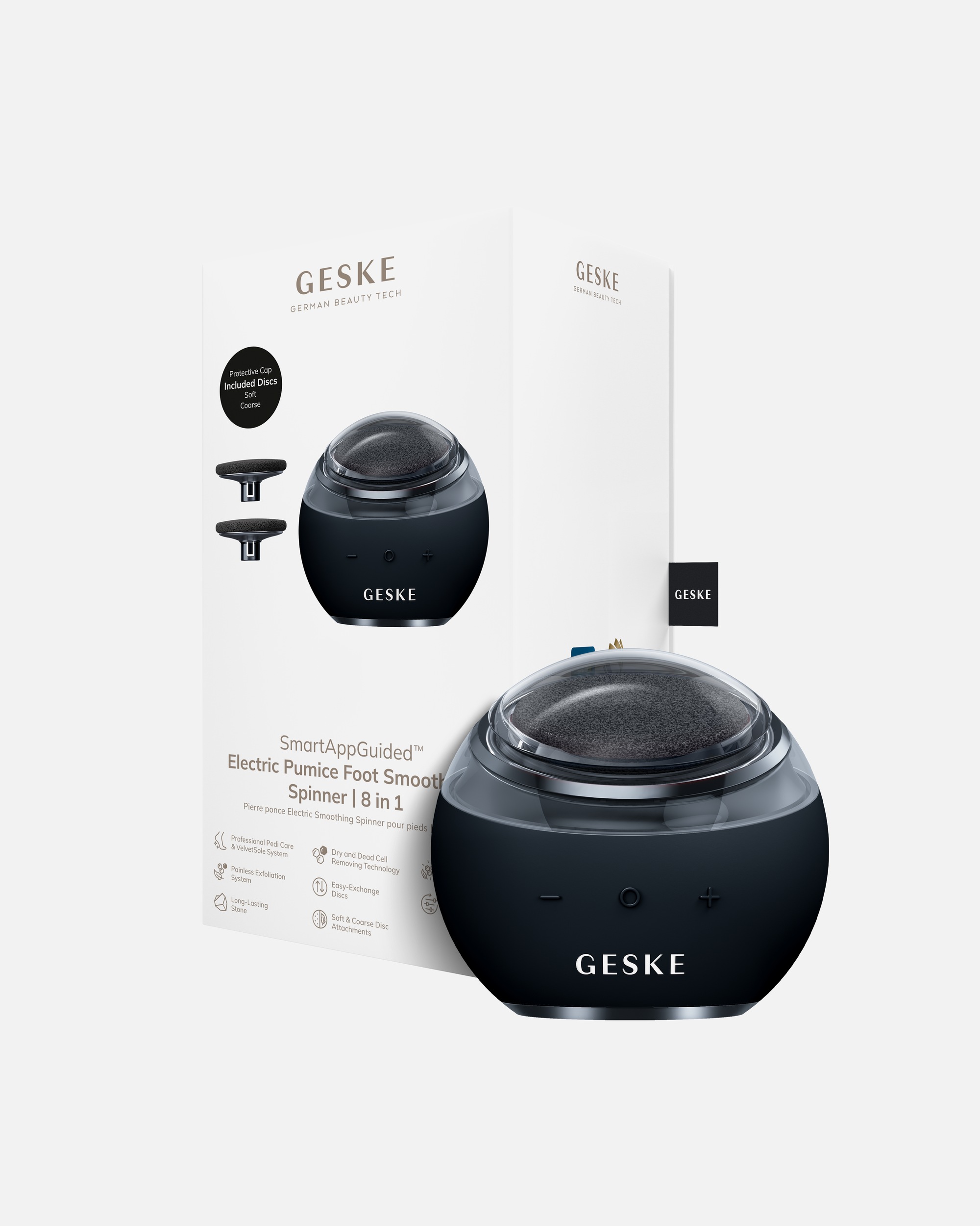 Hornhautentferner für Unisex GESKE GESKE Electric Pumice Foot Smoothing Spinner | 8 in 1 Black