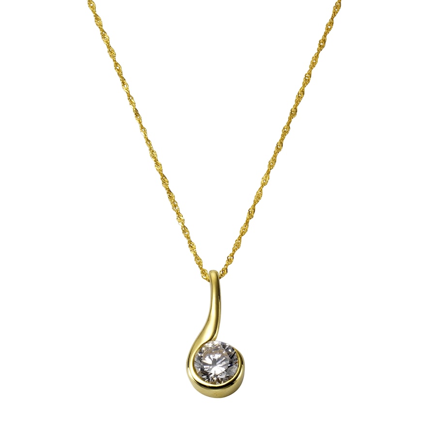 Celesta Halskette 375/- Gold Zirkonia weiß 43cm Weiss Damen