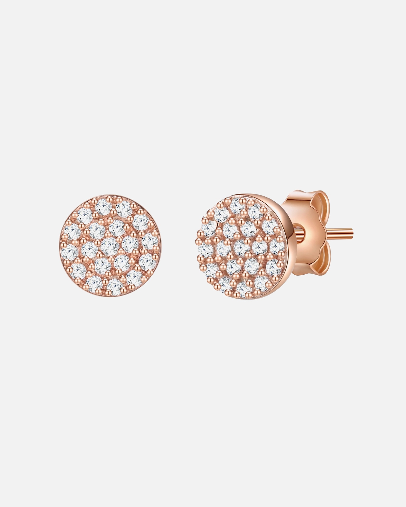 Ohrringe für Weiblich Glanzstücke München Ohrstecker Kreis Sterling Silber Zirkonia in Roségold 5,7 mm