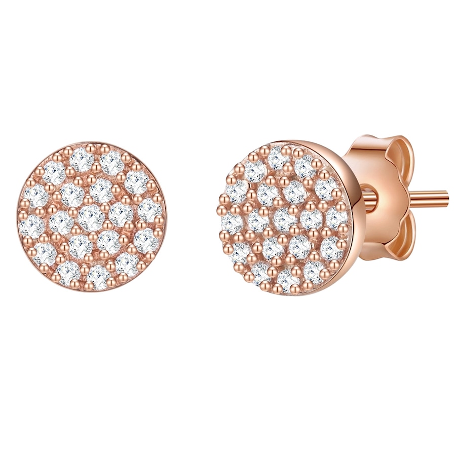 Lulu & Jane Ohrstecker aus Messing in Roségold mit Zirkonia 5,9 mm Damen