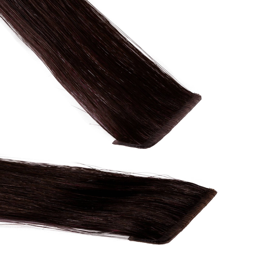 hair2heart Invisible Tape Extensions Premium Echthaar #5/0 Hellbraun 60cm Schwarz Damen