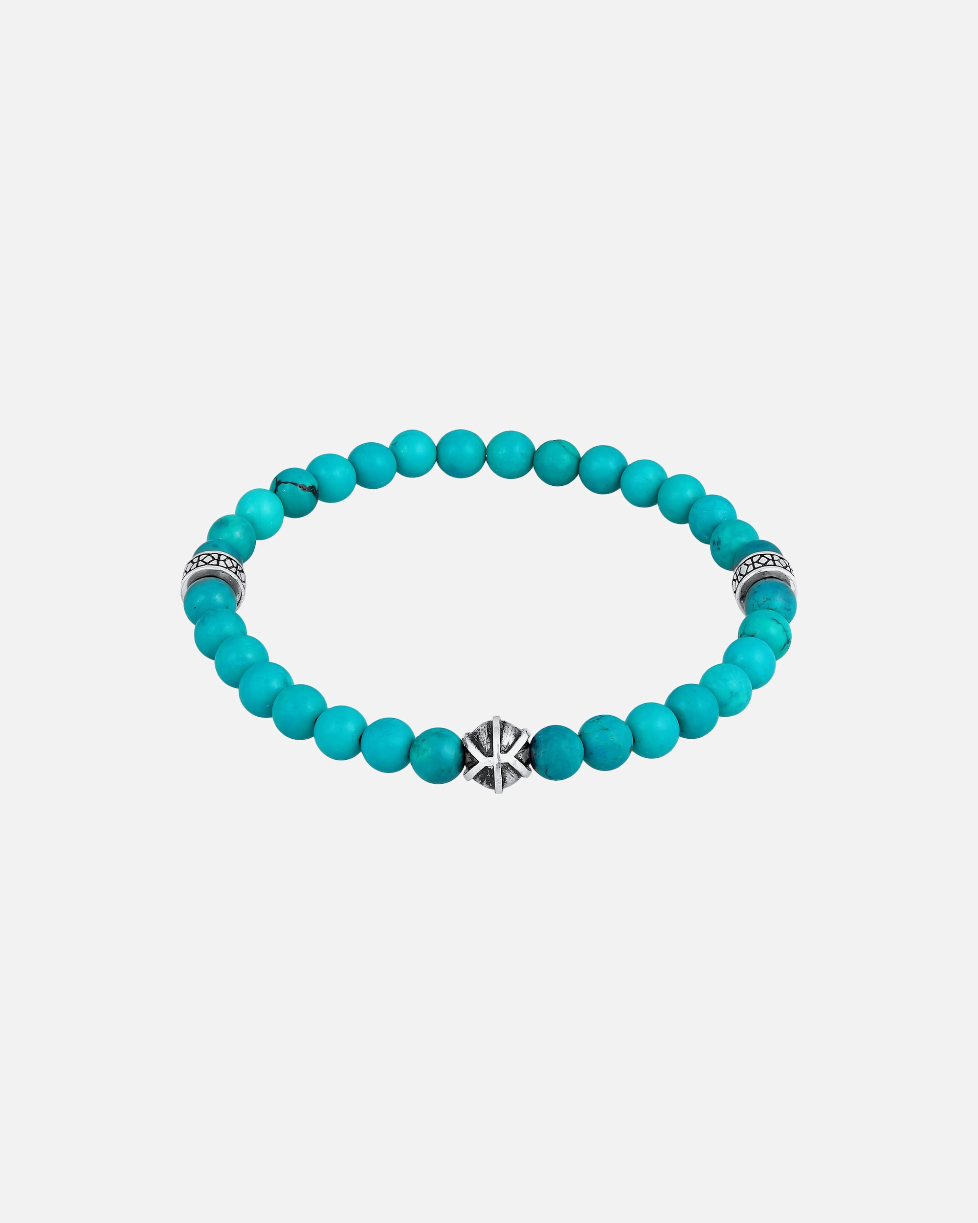 Armband für Männlich KUZZOI Herren Perlenarmband Howlith Türkis 925er Silber 19