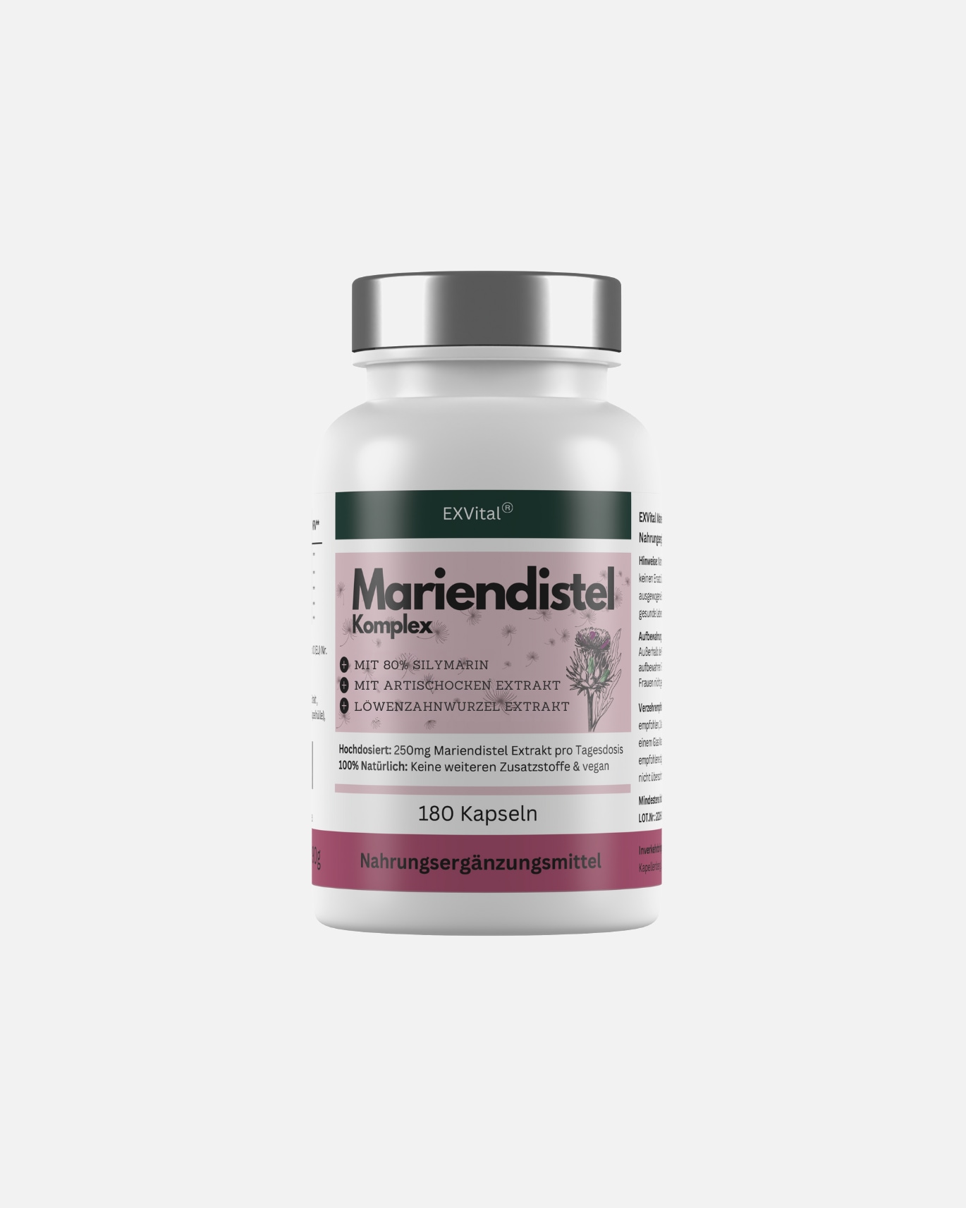 Nahrungsergänzungsmittel für Unisex EXVital Default Brand Line EXVital® Mariendistel Komplex Kapseln mit Artischocke & Löwenzahn 90 g