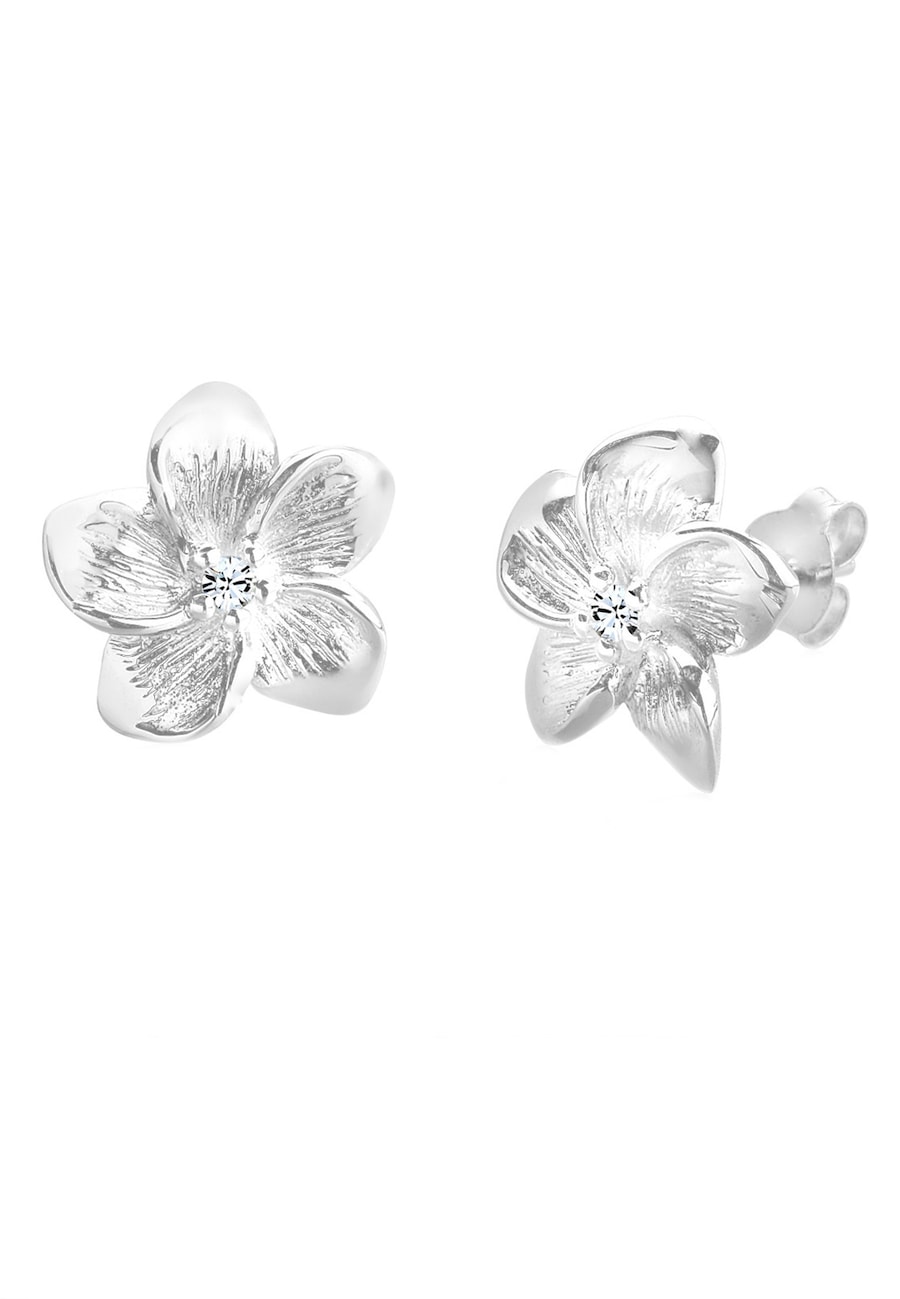 Elli Frangipani Blüte Blume Silber, mit Kristallen von Swarovski OneSize Damen
