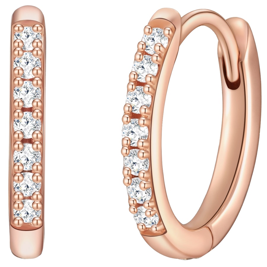 Glanzstücke München Creolen aus Sterling Silber in roségold mit Zirkonia 14,8 mm Damen