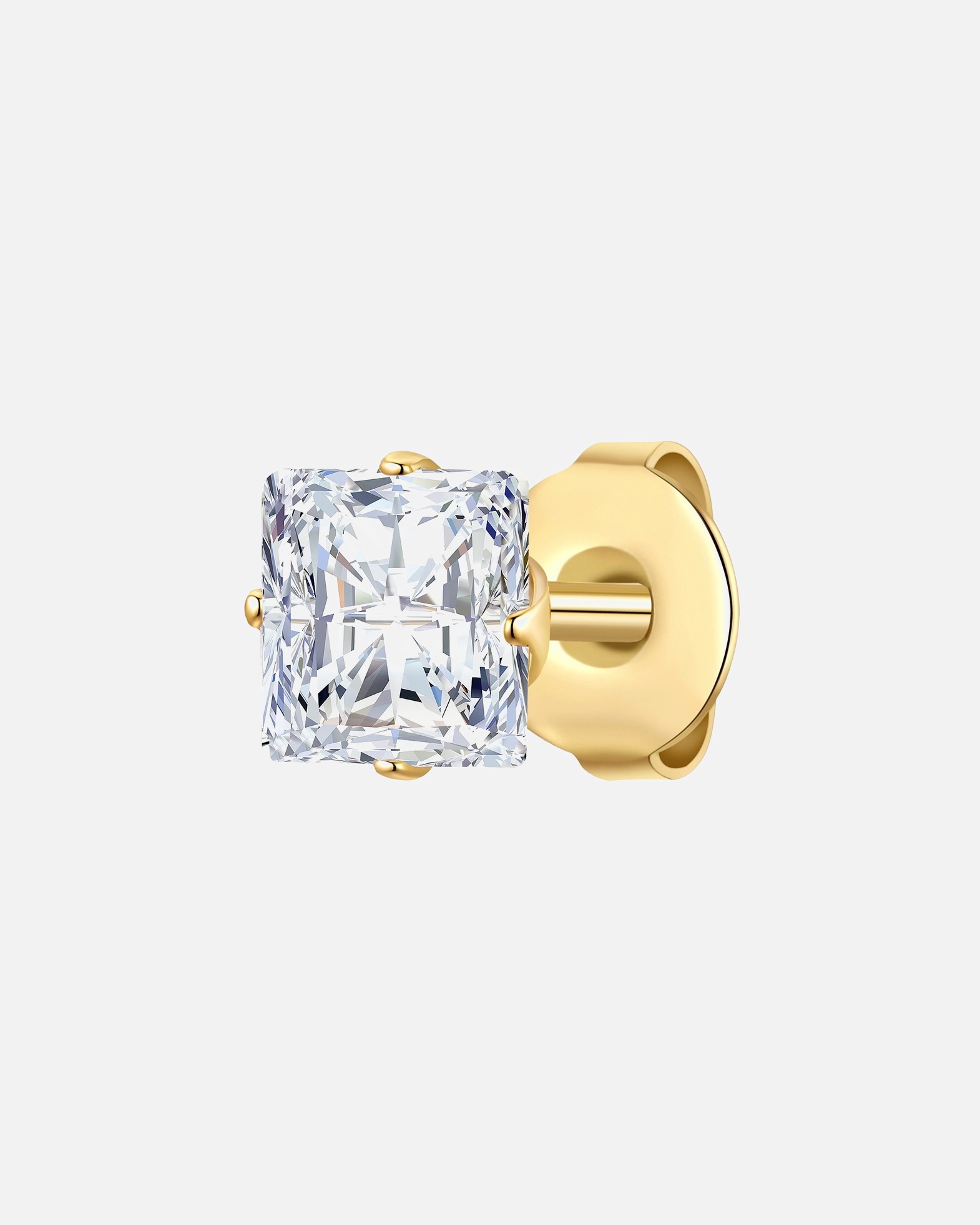 Ohrringe für Männlich True Rebels Ohrstecker aus Edelstahl in Gelbgold mit Zirkonia 6,8 mm