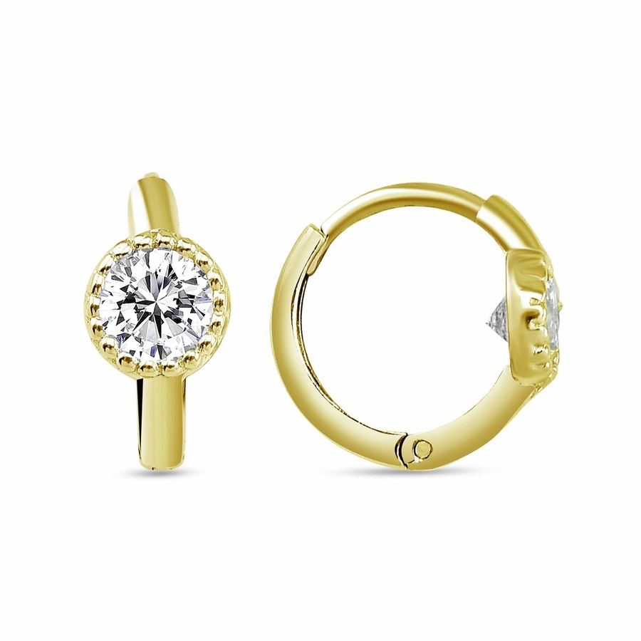 dKeniz Ohrringe 925/- Sterling Silber Zirkonia weiß Gold Weiss Damen