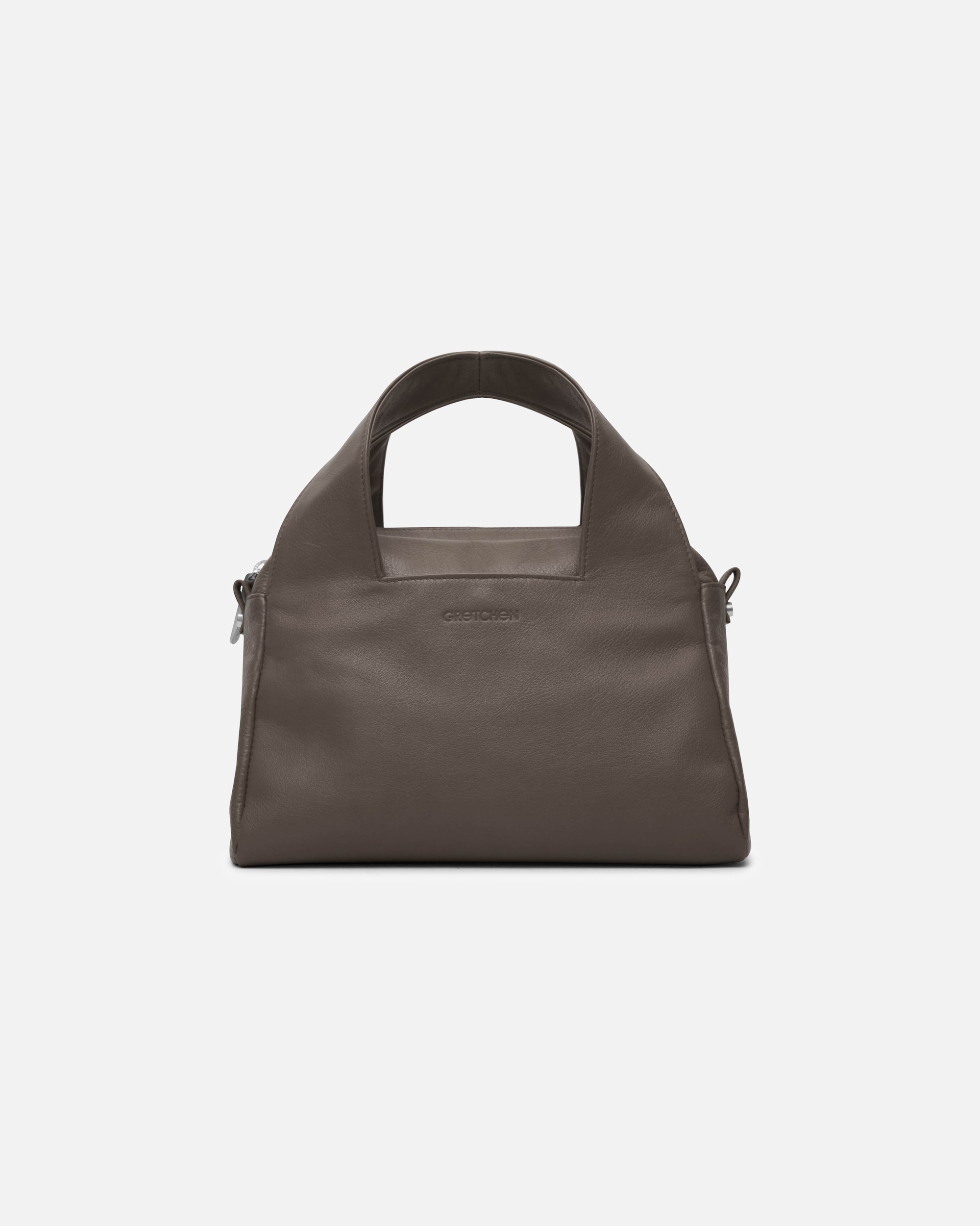 Handtasche für Unisex Gretchen Henkeltasche Ruby Tote Three aus italienischem Kalbsleder grau