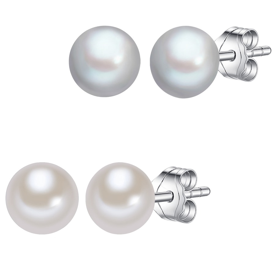 Lulu & Jane Perlen-Ohrstecker Sterling Silber Süßwasser-Zuchtperle in 6,0 - 7,0 mm Damen