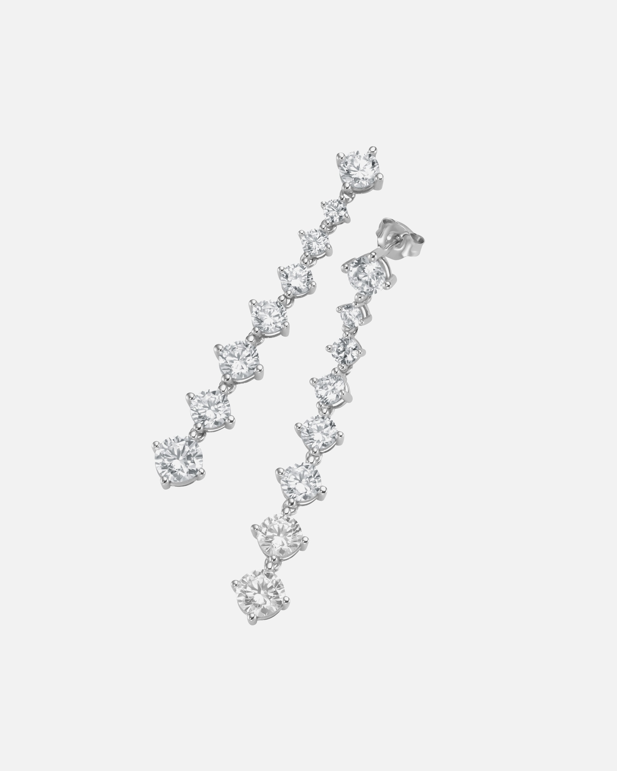 Ohrringe für Unisex Giorgio Martello Milano Ohrhänger mit Zirkonia oder schwarzem Spinell, Silber 925/- Weiss