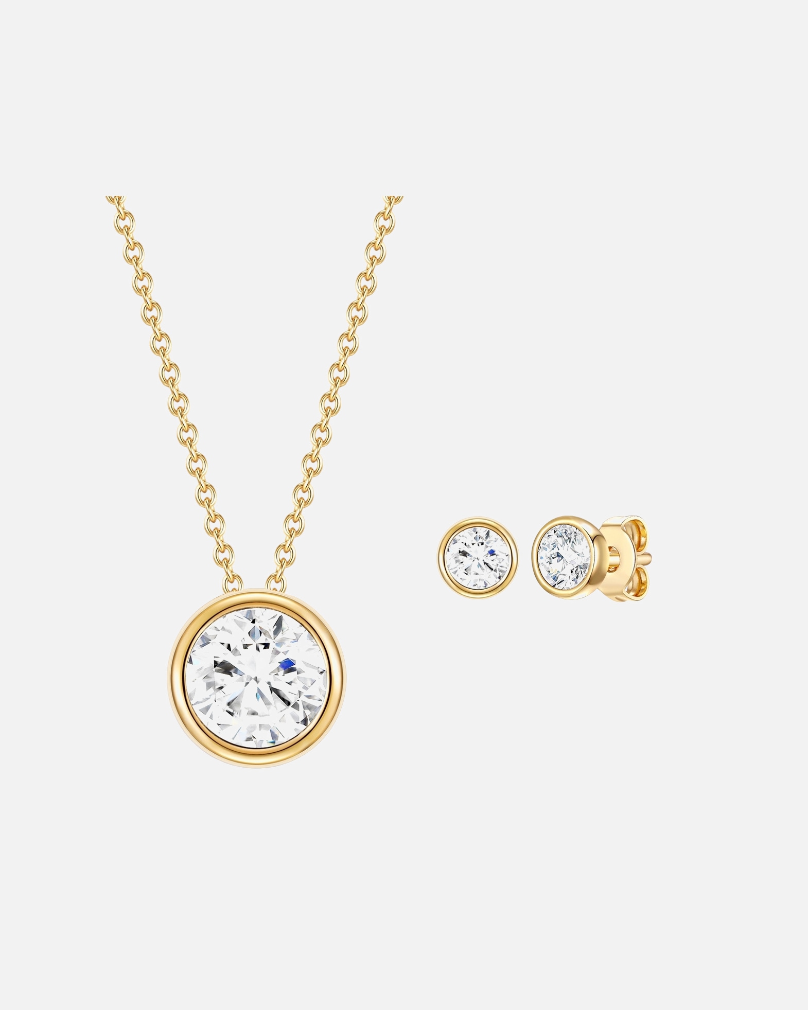 Schmuck für Weiblich Rafaela Donata Schmuckset Gelbvergoldet verziert mit Kristallen von Swarovski® 10,6 mm