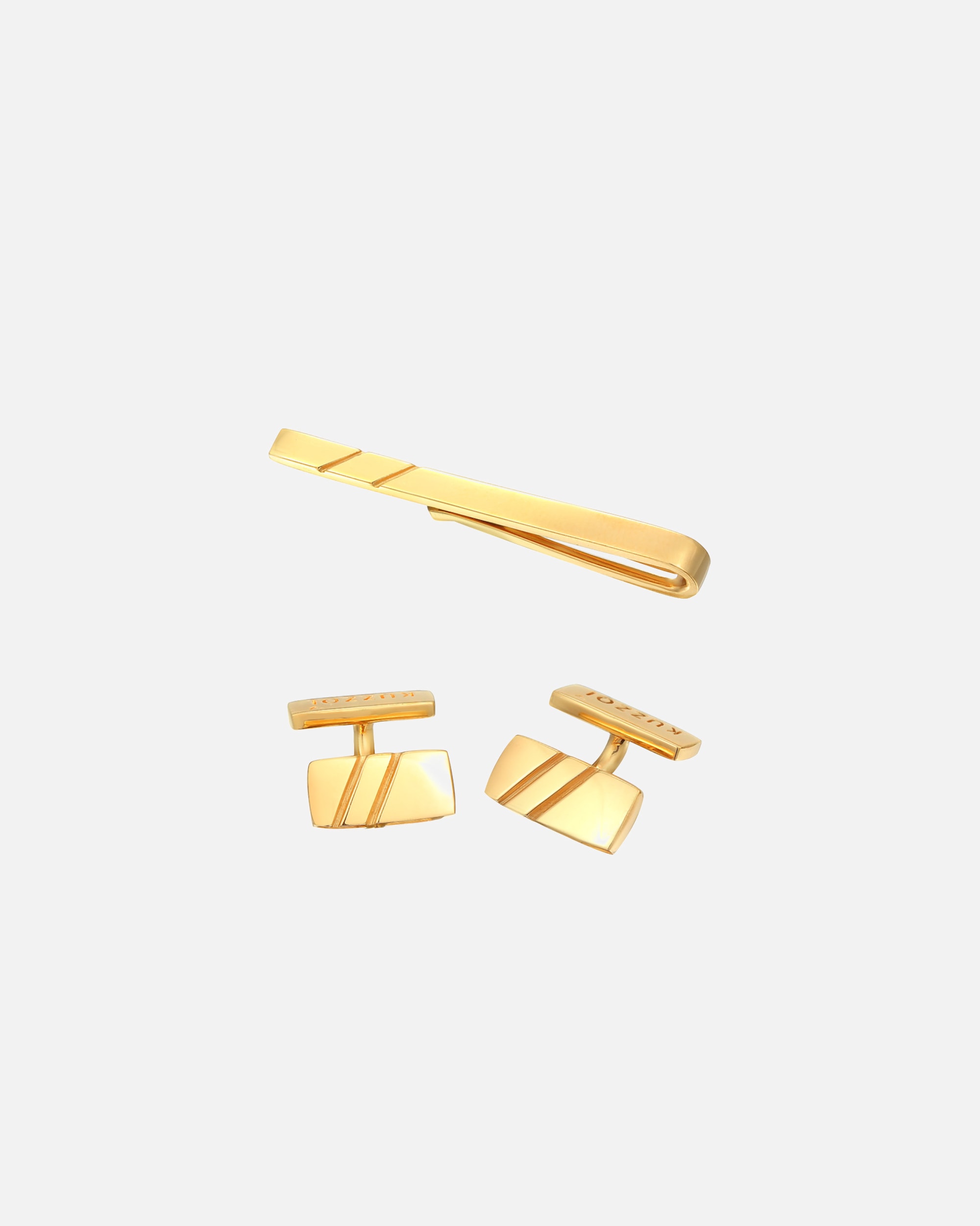 Schmuck für Männlich KUZZOI Manschettenknöpfe Krawattennadel 925 Silber goldfarben