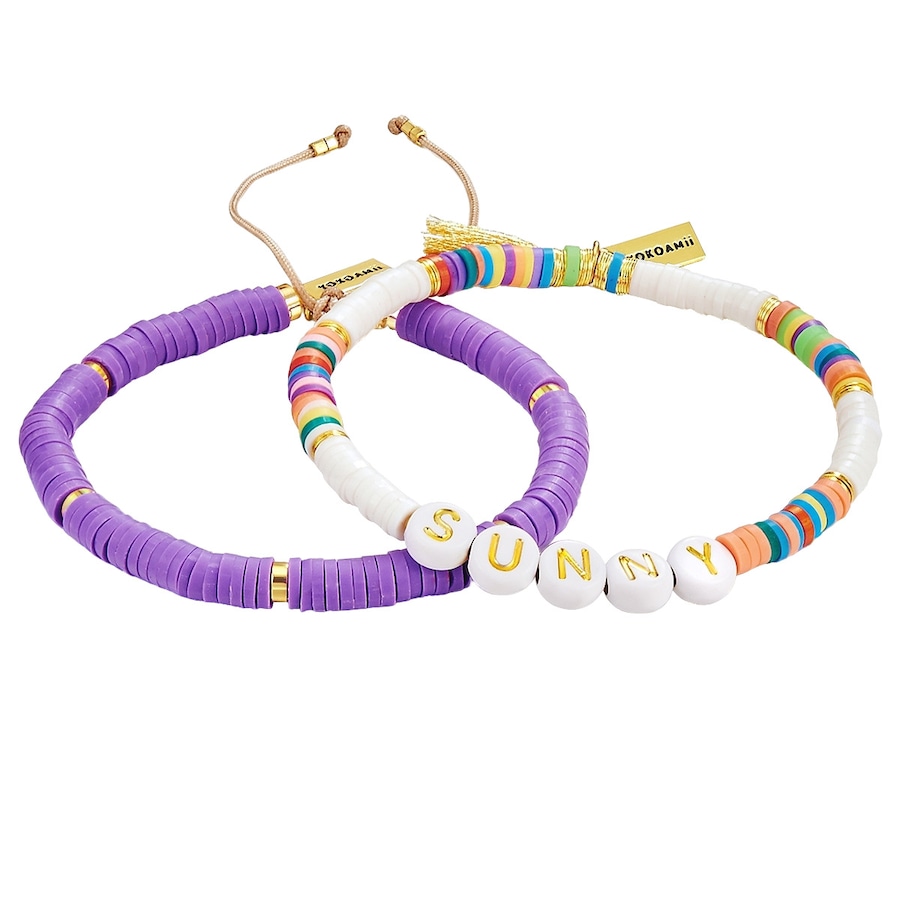 Yokoamii Armband Sunny Edelstahl Heishi Perlen in Gelbgold 16,0 - 22,0 cm, flexibel einstellbar Damen