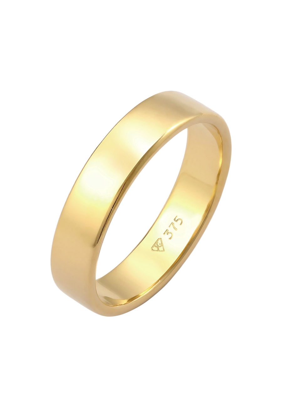 Elli PREMIUM Bandring Trauring 375 Gelbgold 56 Damen