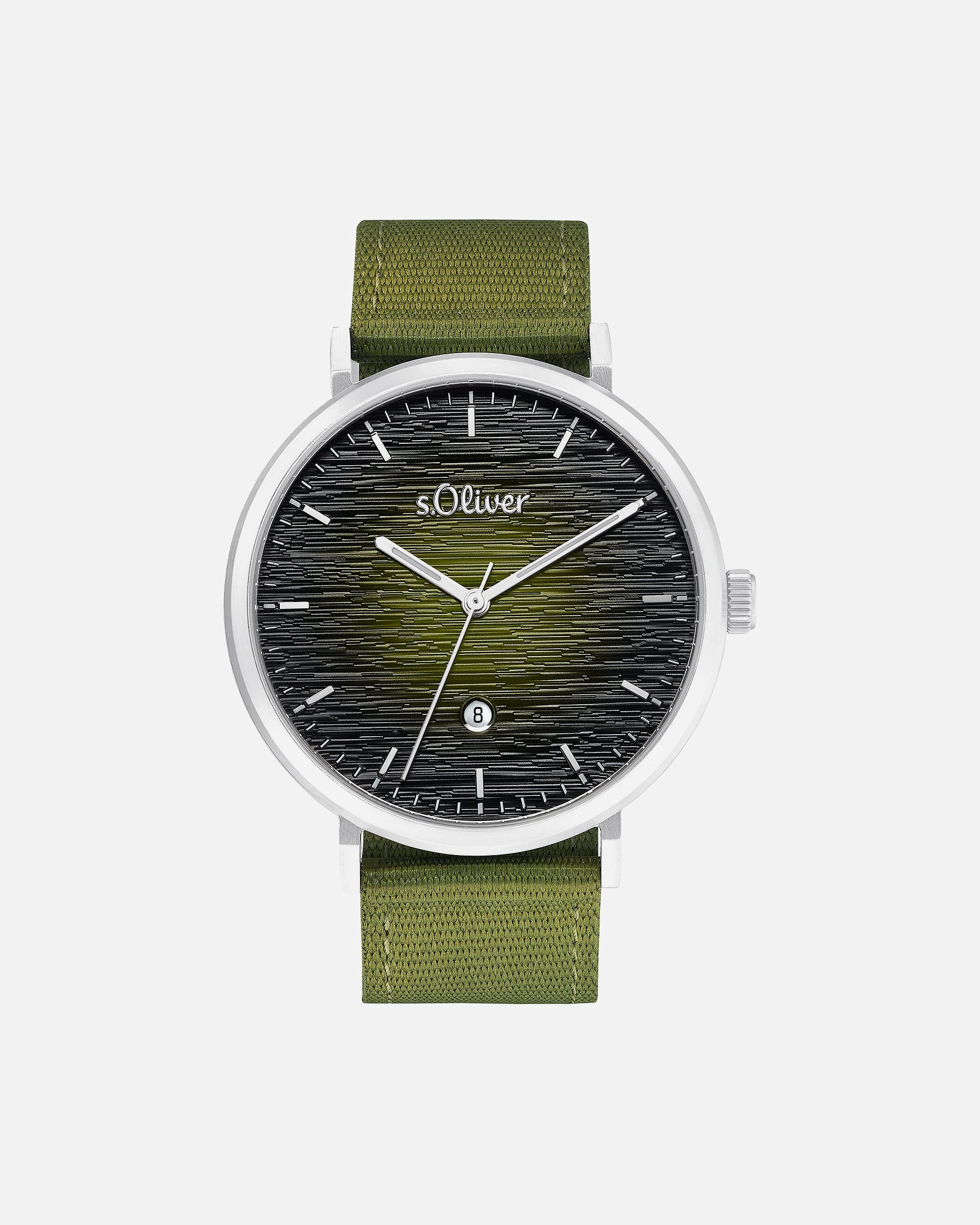 Uhr für Männlich s.Oliver Herrenuhr Edelstahl grün