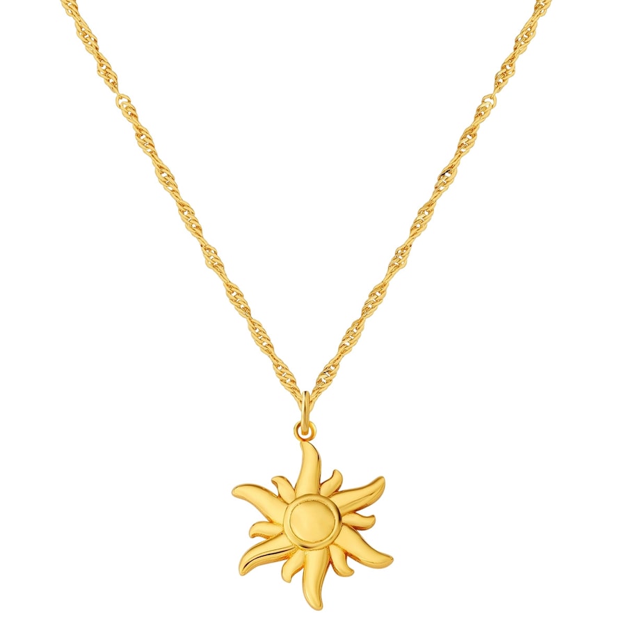 Glanzstücke München Halskette Sonne aus Sterling Silber in gelbgold 40,0 cm Basiskette + 5,0 Verlängerung Damen