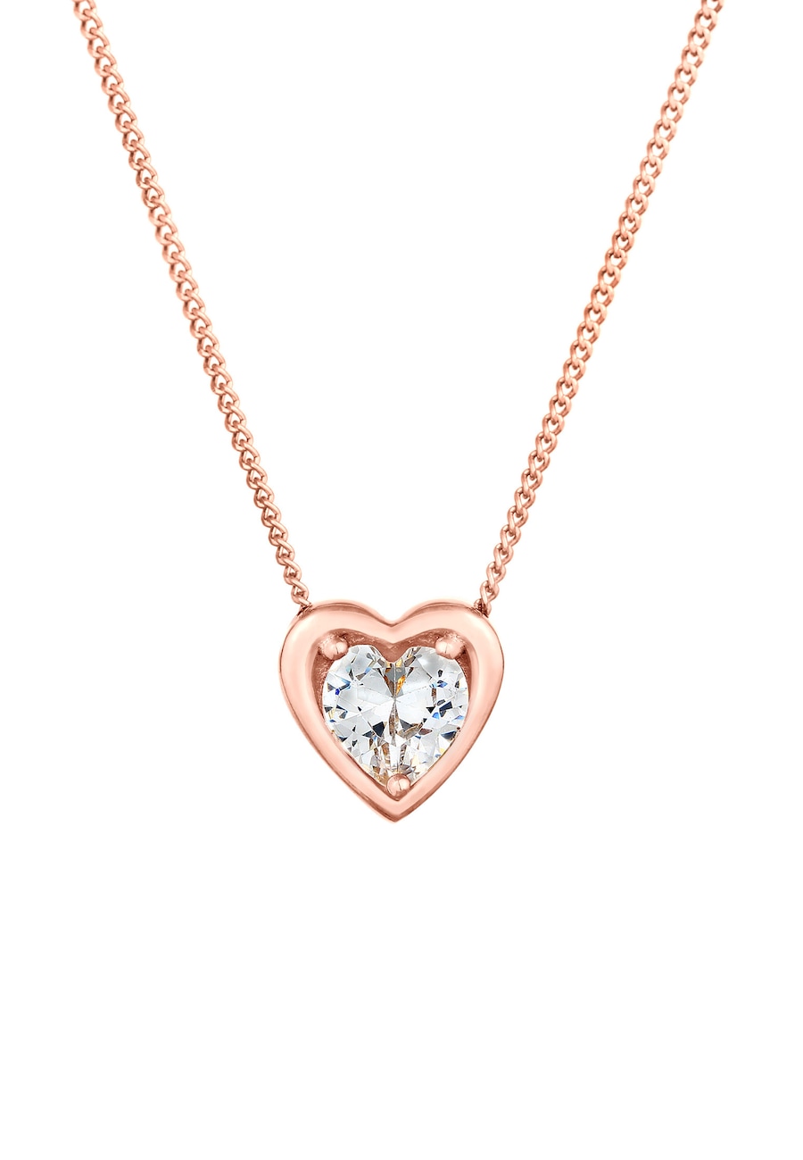 Elli Herz Love Anhänger Zirkonia Kristall 925 Silber rosefarben Damen