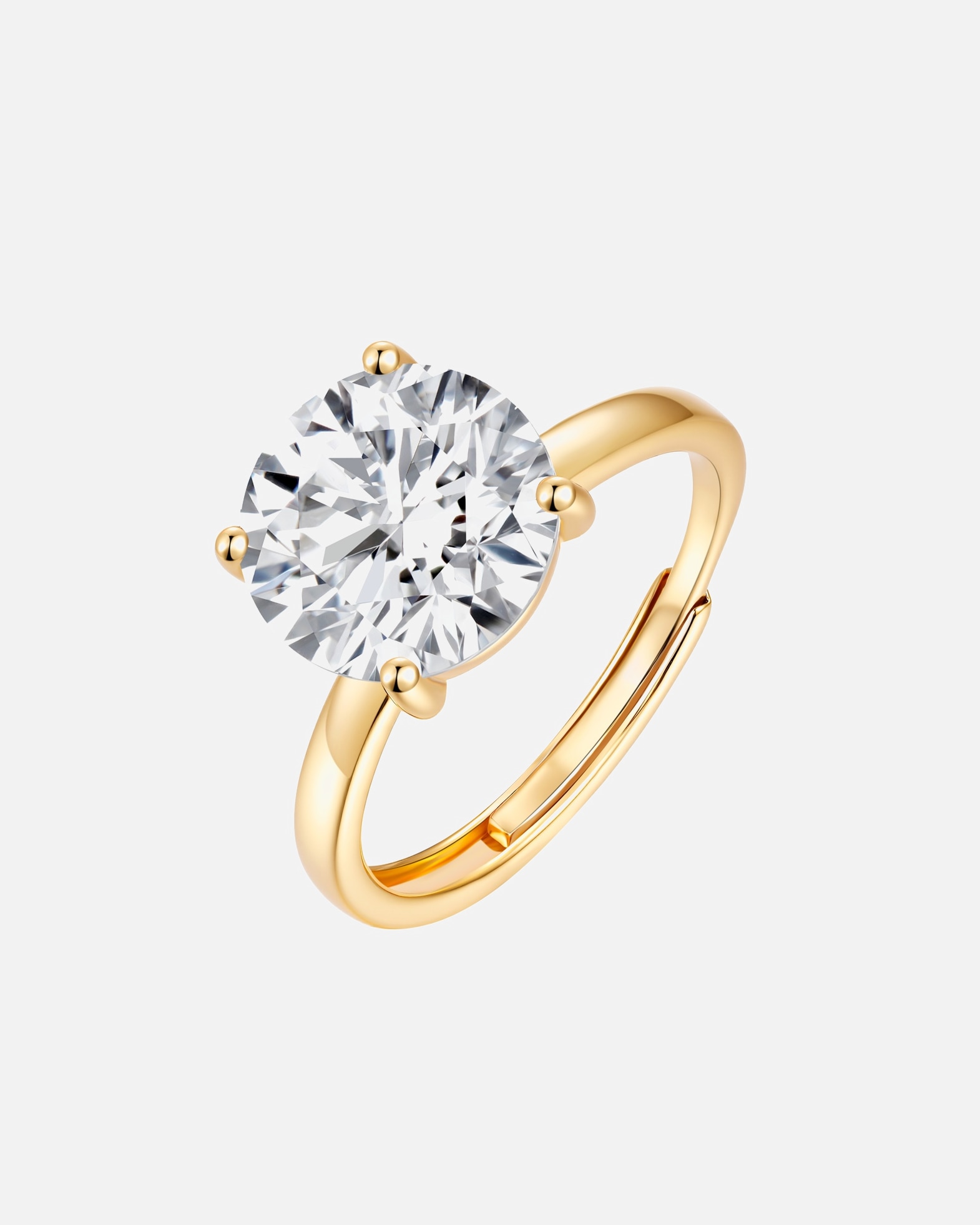 Ring für Weiblich Lulu & Jane Ring aus Messing in Gelbgold mit Zirkonia 54