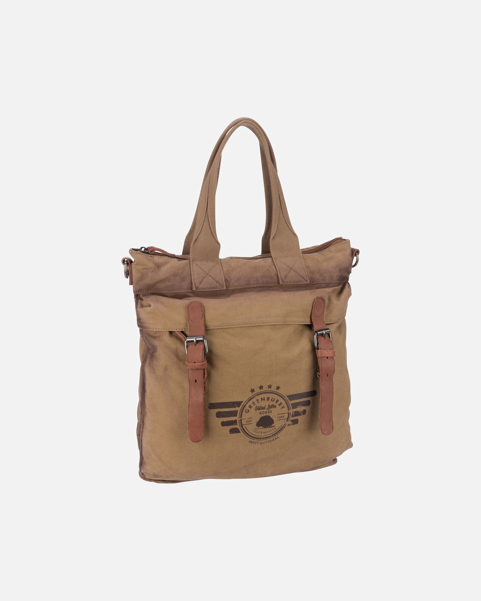 Handtasche für Unisex Greenburry Handtasche Vintage Aviator 5900 Funktionsshopper Camel