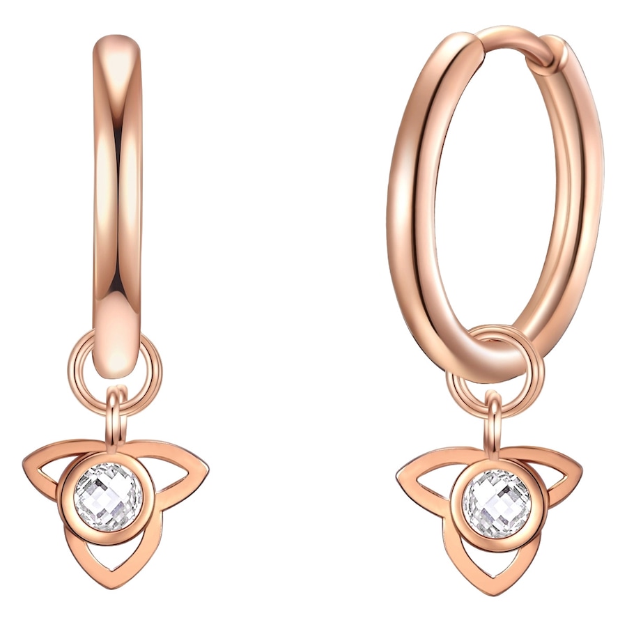 Eastside Creolen Lotusblüte Edelstahl Preciosa in Roségold 23,6 mm Damen