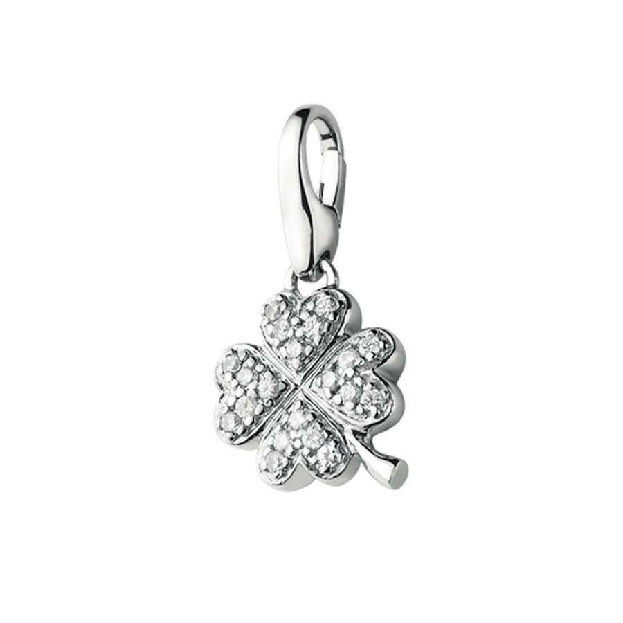 Giorgio Martello Milano Charm Kleeblatt mit Zirkonia, Silber 925 Onesize Damen