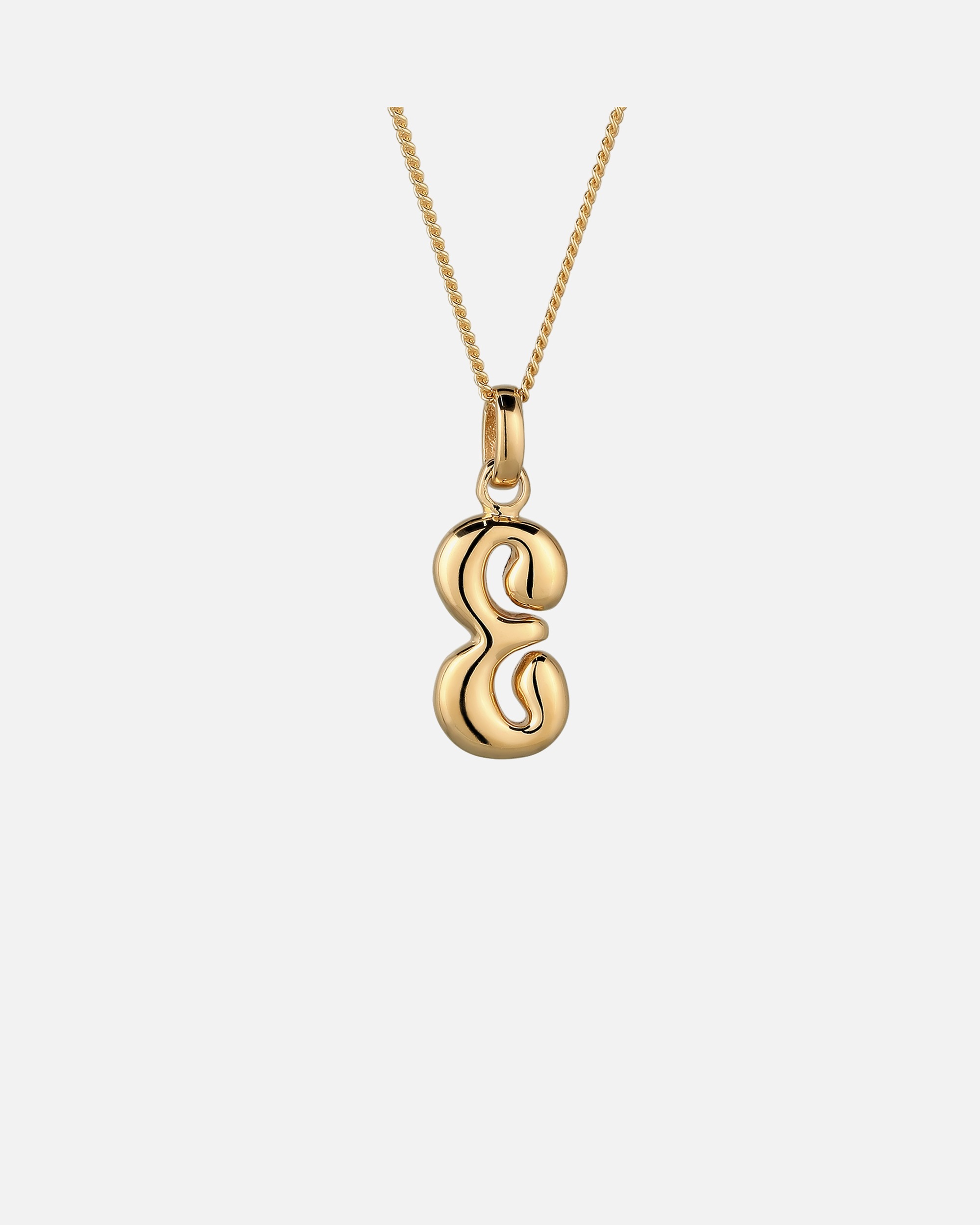 Halskette für Weiblich Elli Melted Buchstabe E 925 Sterling Silber goldfarben