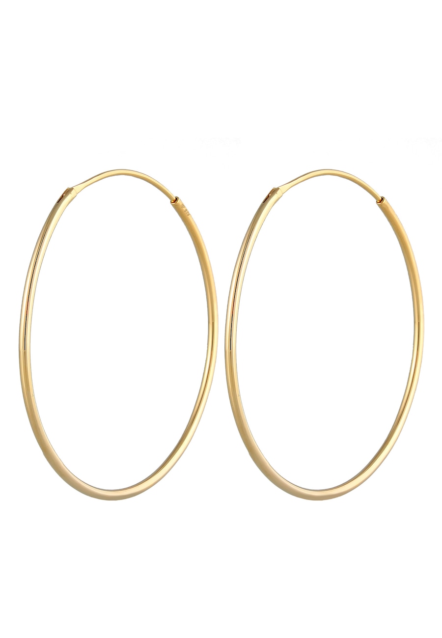 Elli Basic Creolen Trend Zeitlos 925 Sterling Silber goldfarben Damen