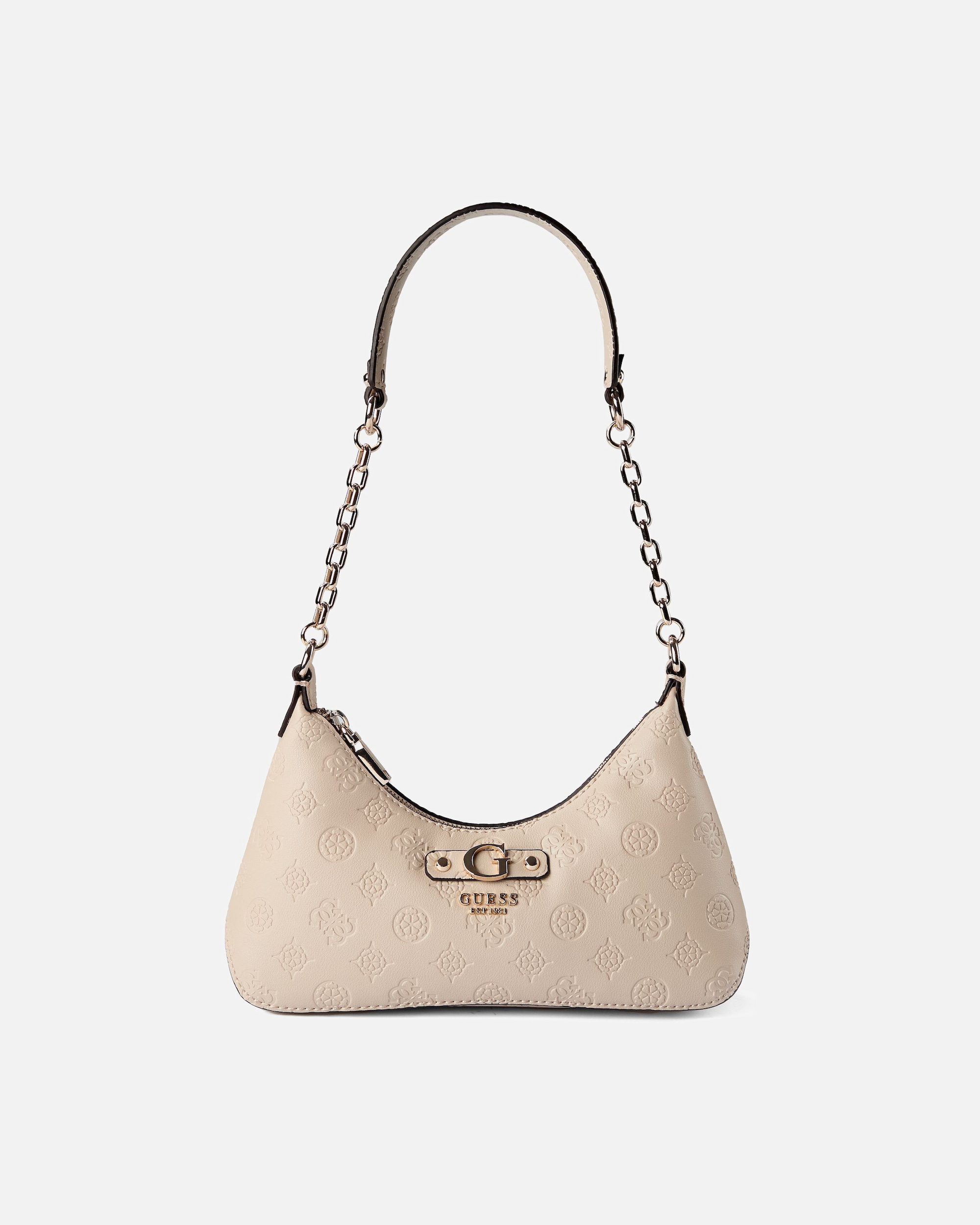 Clutch für Weiblich Guess Dita Schultertasche light taupe logo