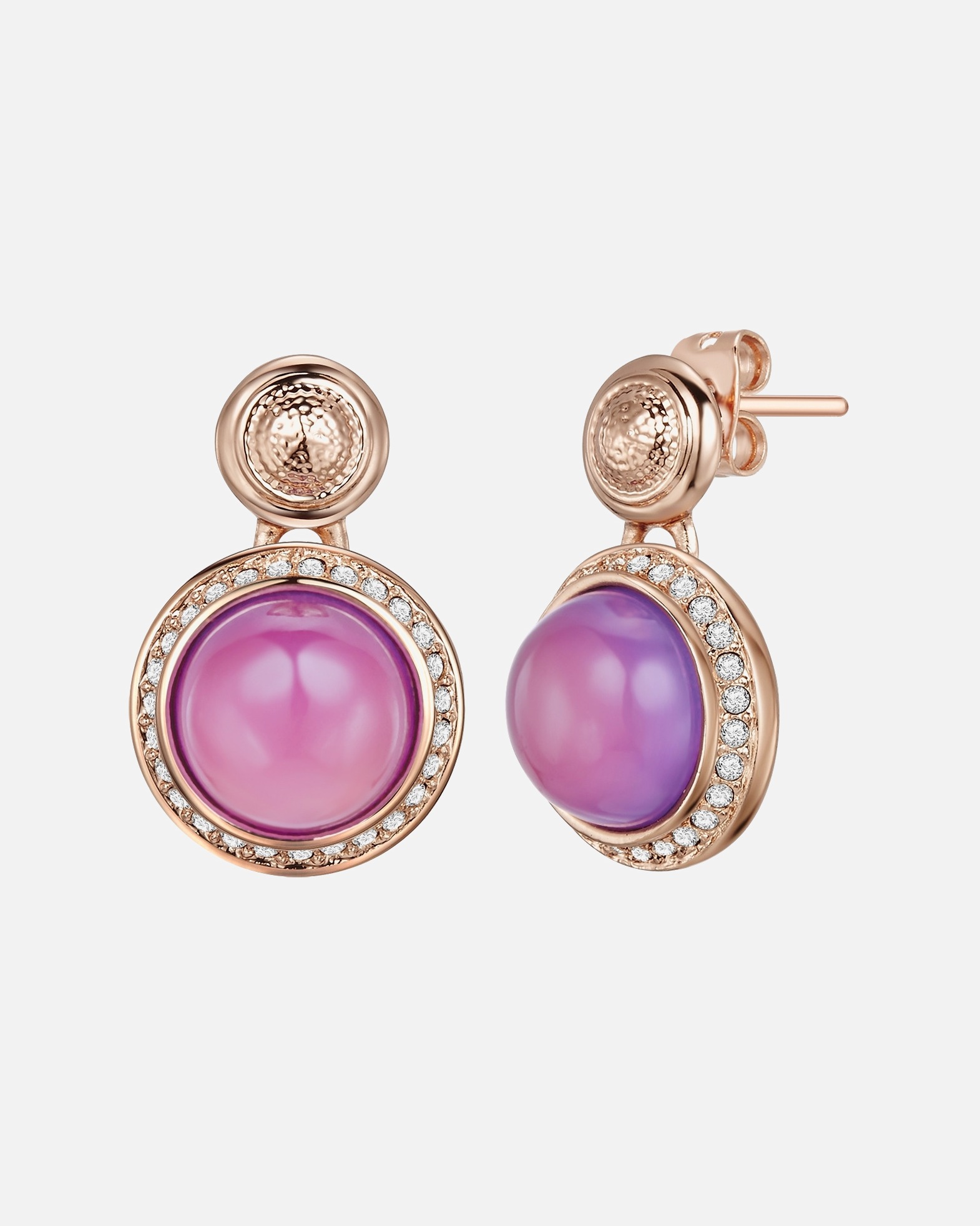 Ohrringe für Weiblich Lulu & Jane Ohrstecker Metall-Legierung Kunststoff in Roségold 20,7 mm