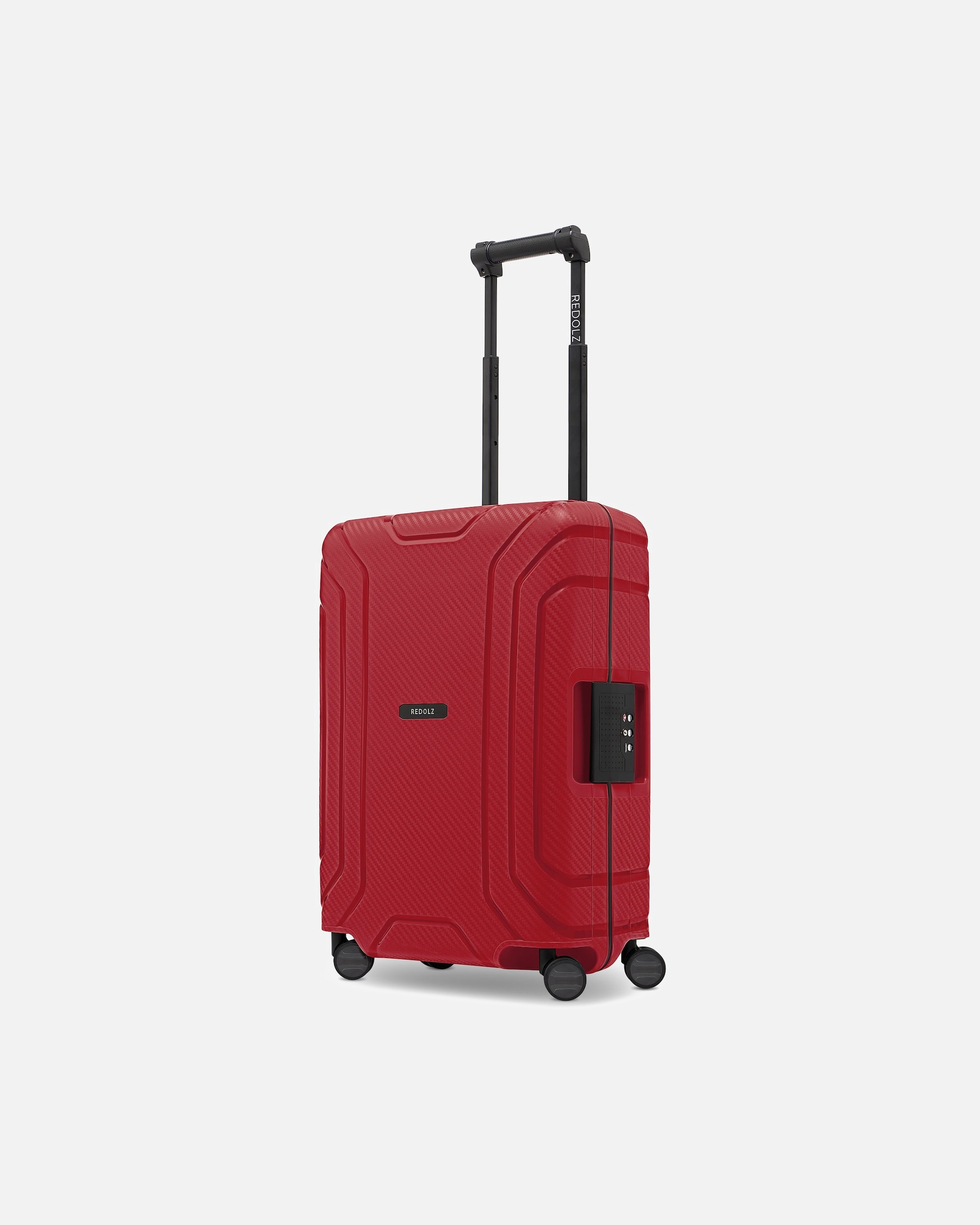 Handgepäckkoffer für Männlich Redolz Essentials 15 4-Rollen Kabinentrolley 55 cm mit Dreipunkt-Verschluss classic red