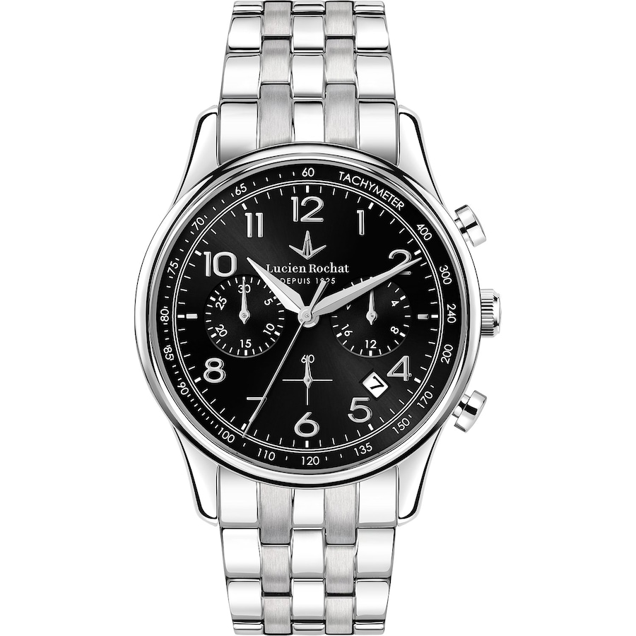 Lucien Rochat Uhren-Set inkl. Wechselarmband Edelstahl schwarz, silber Herren