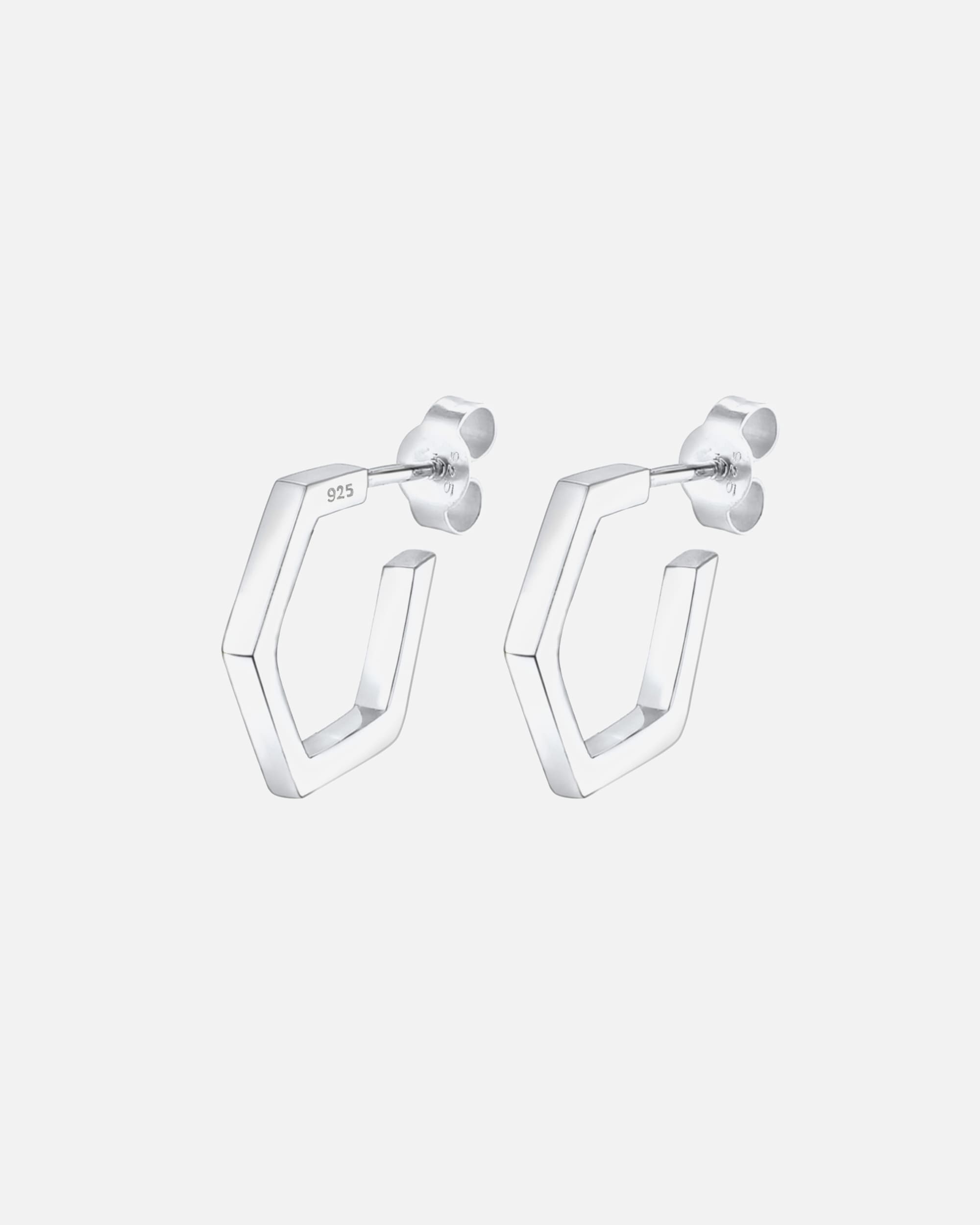 Ohrringe für Weiblich Elli Creole Hexagon Geo Minimal 925 Silber OneSize