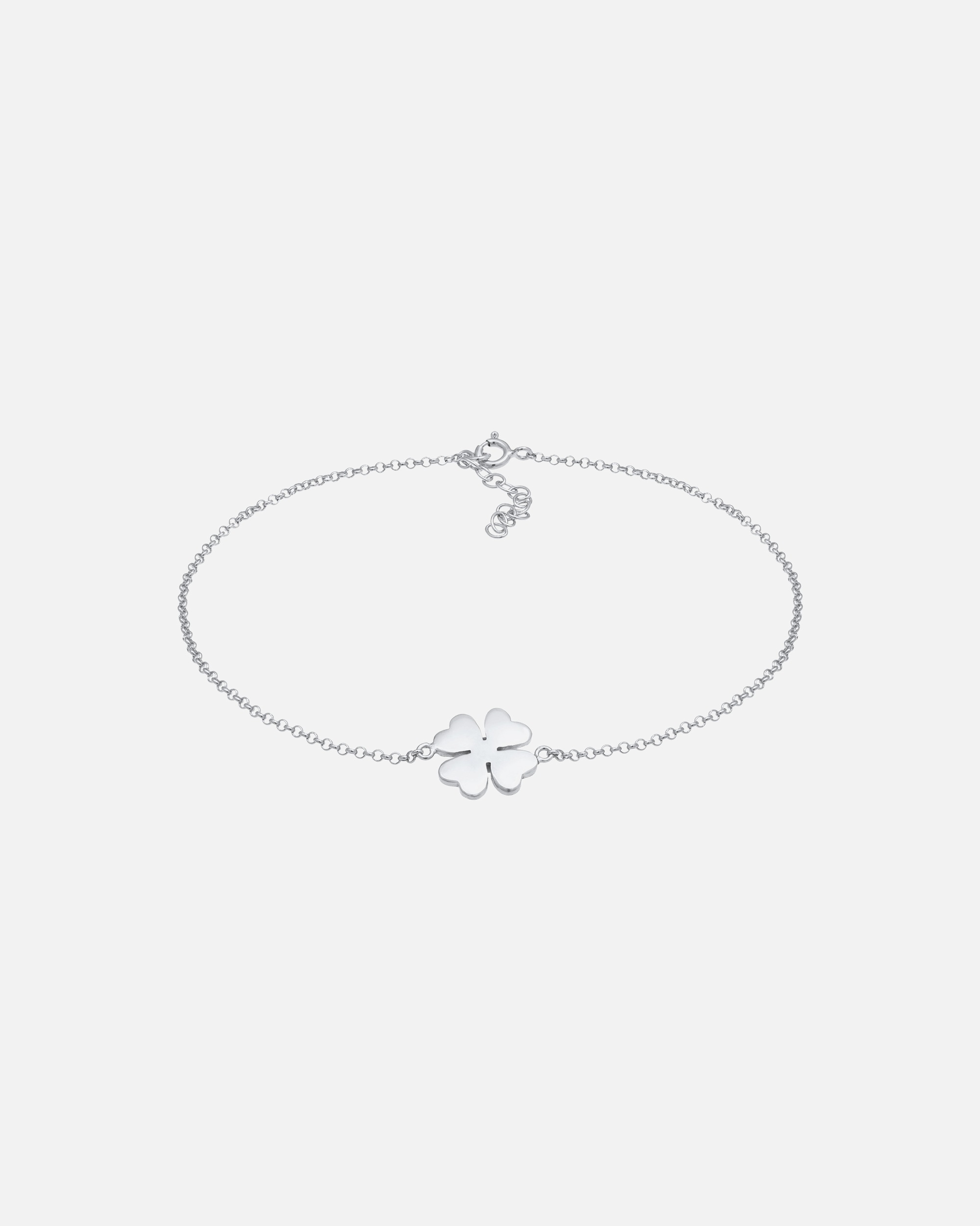 Schmuck für Weiblich Elli Elli Fußschmuck Kleeblatt Glücksymbol Talisman 925 Silber vergoldet silberfarben
