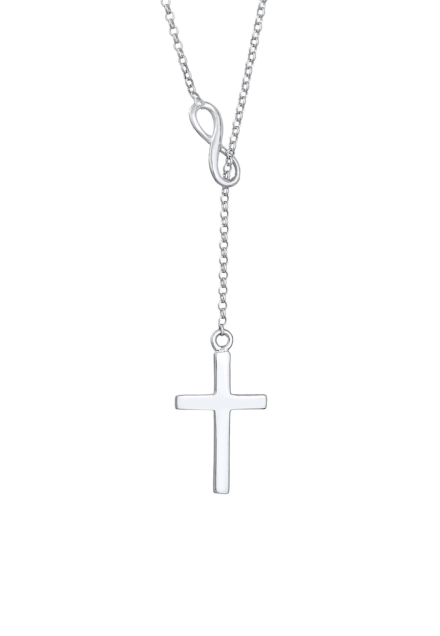 Elli Y-Kette Kreuz Infinity Symbol 925 Silber silberfarben Damen