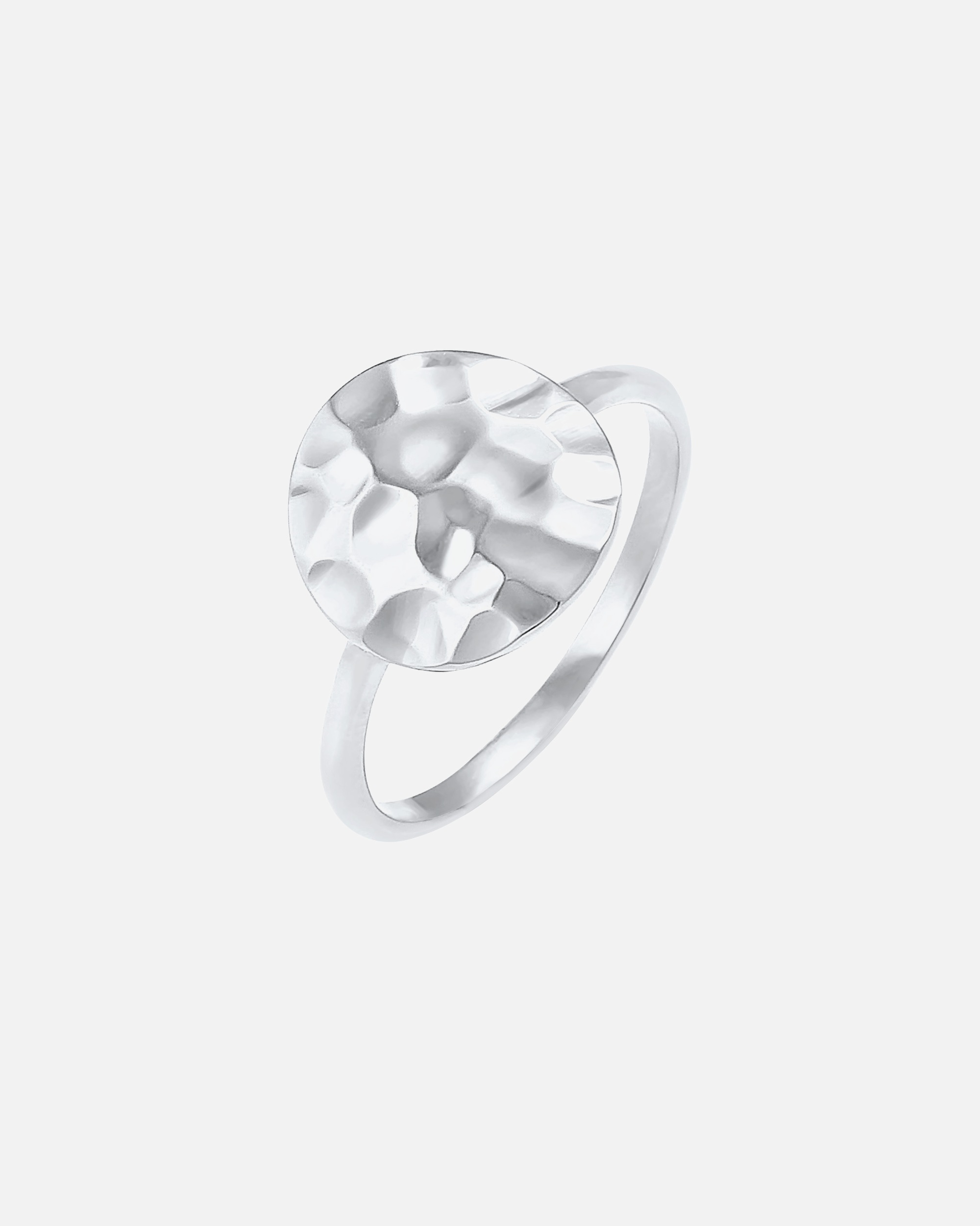 Ring für Weiblich Elli Dot Plättchen Gehämmert 925 Silber 52