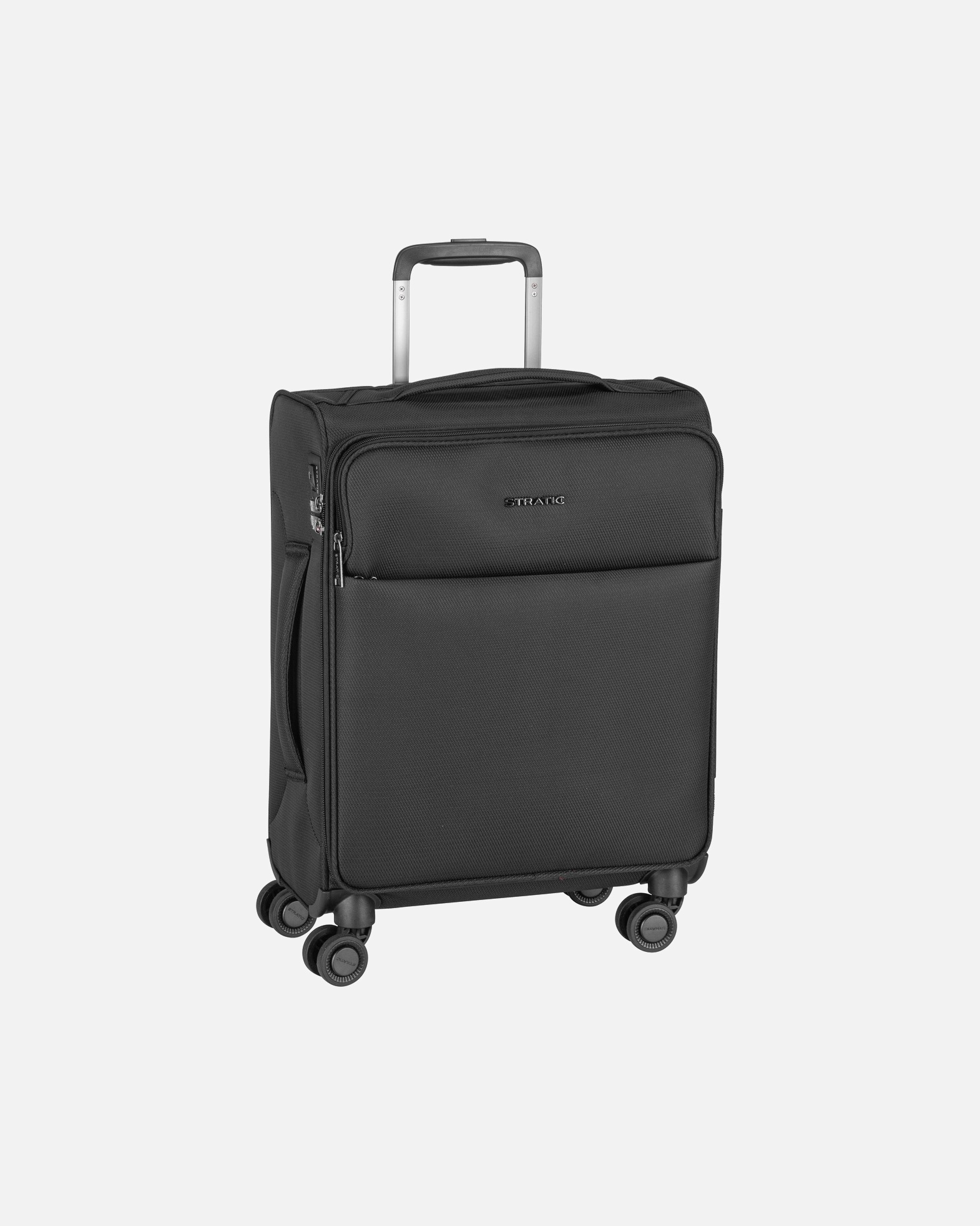 Handgepäckkoffer für Männlich Stratic Stratic Light + 4 Rollen Kabinentrolley 55 cm Black