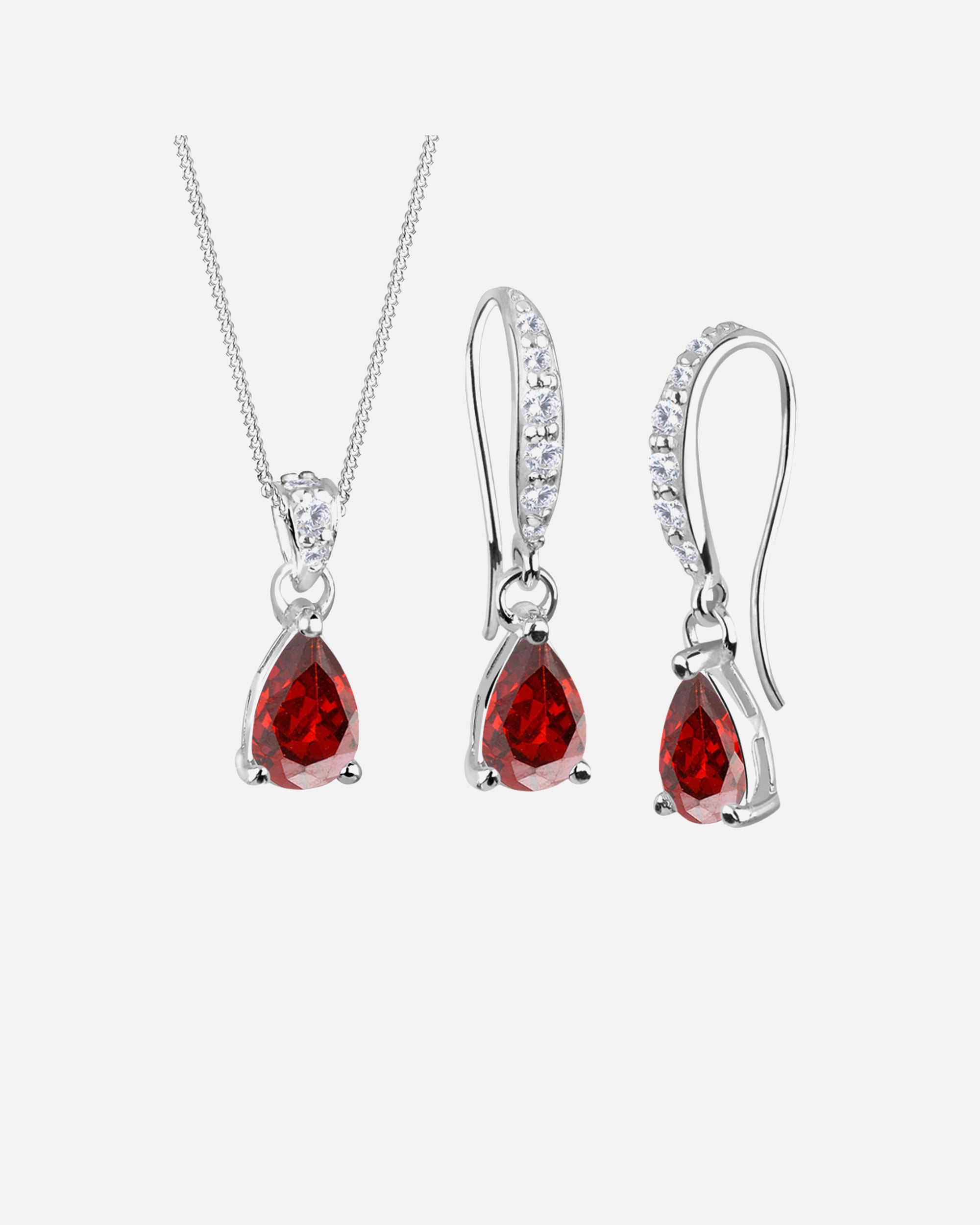 Schmuck für Weiblich Elli Tropfen Zirkonia 925 Sterling Silber Rot