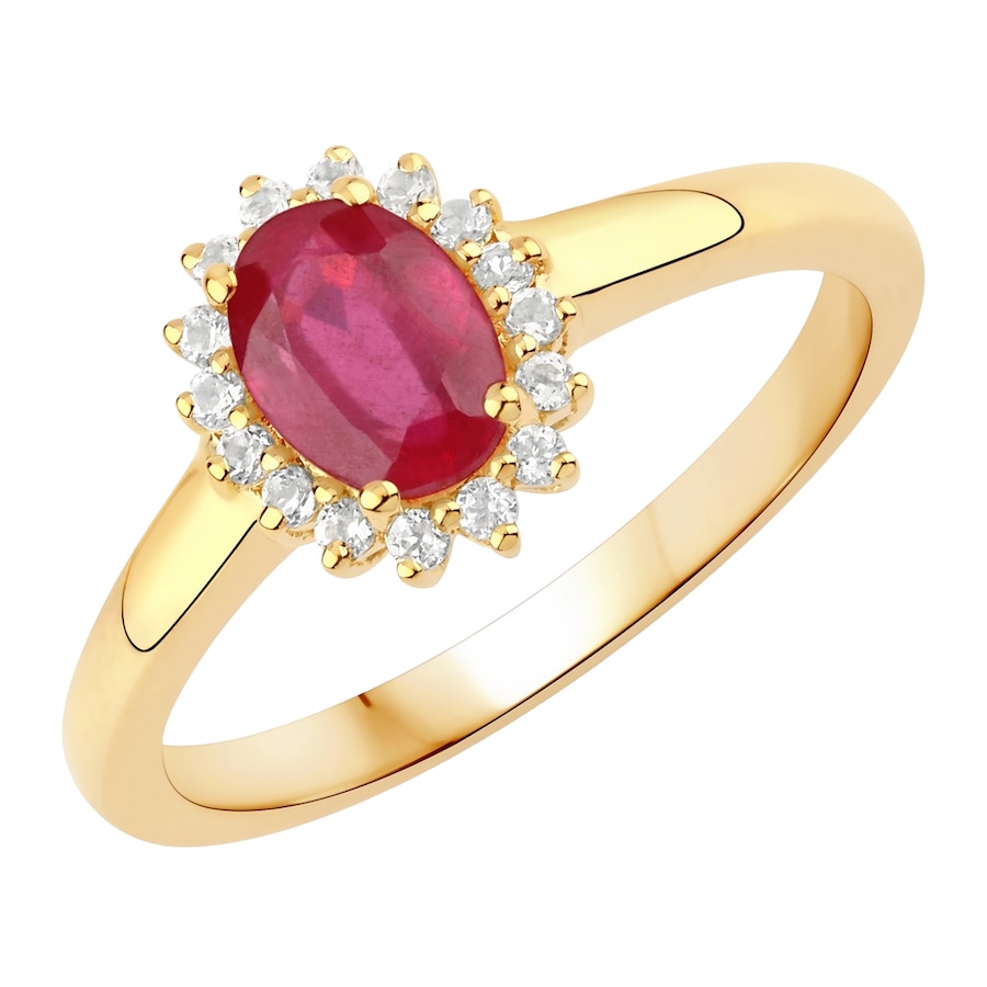 Rafaela Donata Ring Sterling Silber Rubin (glasgefüllt) in Gelbgold 52 Damen
