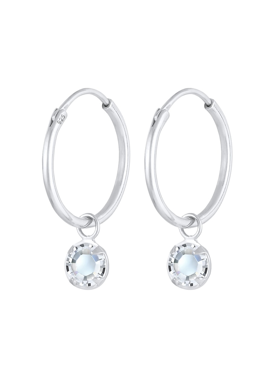 Elli Creolen Solitär Kristalle 925 Silber silberfarben Damen