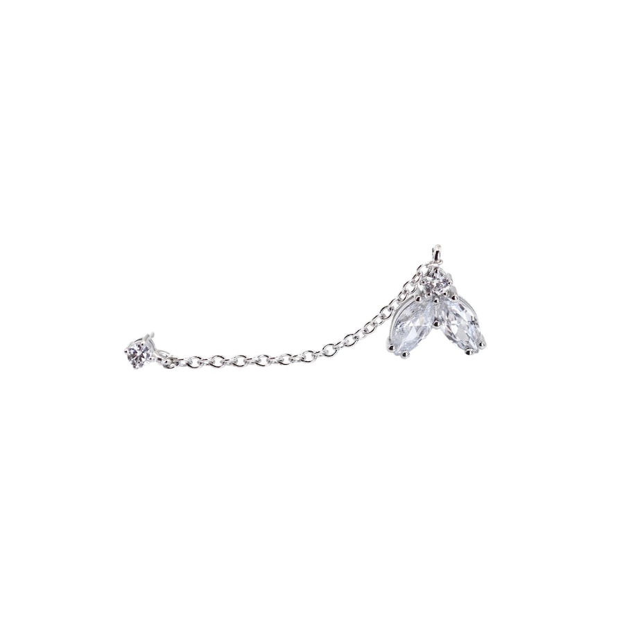 LEIS Ohrhänger 925/- Sterling Silber Zirkonia weiß 4cm Damen