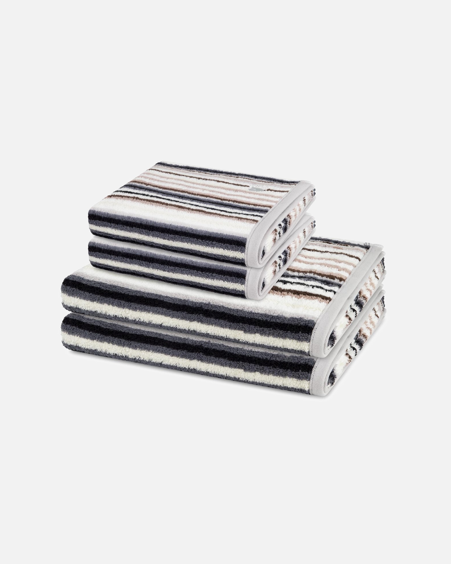 Handtuch für Unisex ROSS Handtuch-Set Vita (4-teilig) Dunkelgrau / braun