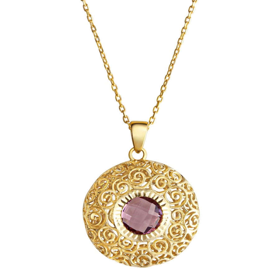Fascination by Ellen K. Halskette 333/- Gold Amethyst lila 42/45cm Damen