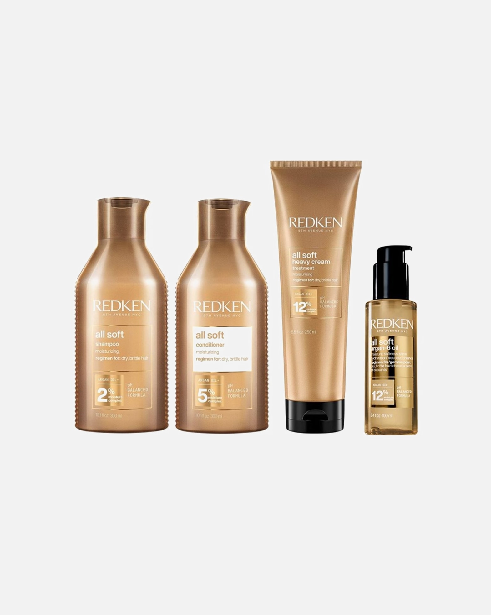 Haarpflegeset für Weiblich Redken Default Brand Line All Soft Bundle Heavy & Argan 4er Bundle 1 Stück