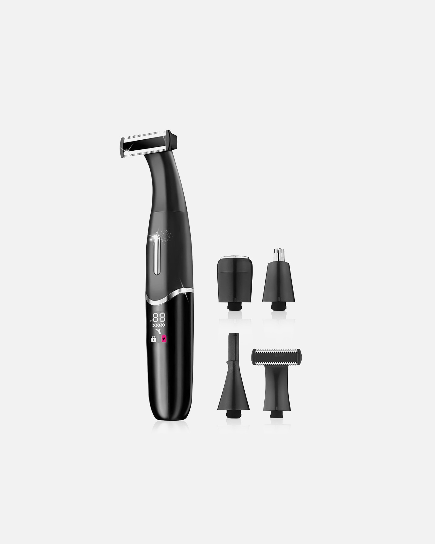 Haarschneider für Unisex Sansbeaute Default Brand Line 4-in-1 Bikini-Trimmer - Augenbrauentrimmer – Elektrisches Haarentfernung Klassisches Schwarz