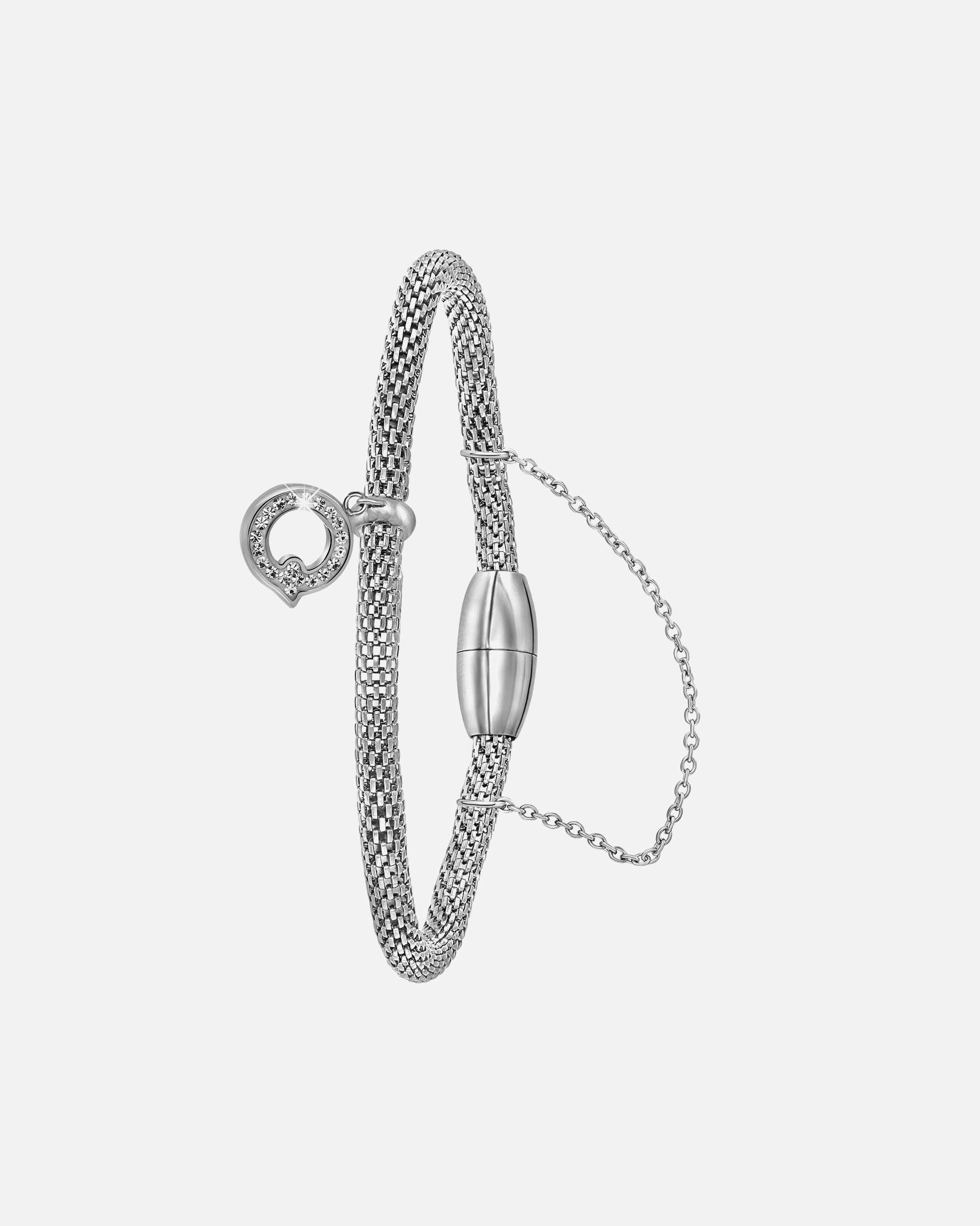Armband für Weiblich Lucardi Armband 'Buchstabe N' Stahl 18.5cm Silber - q