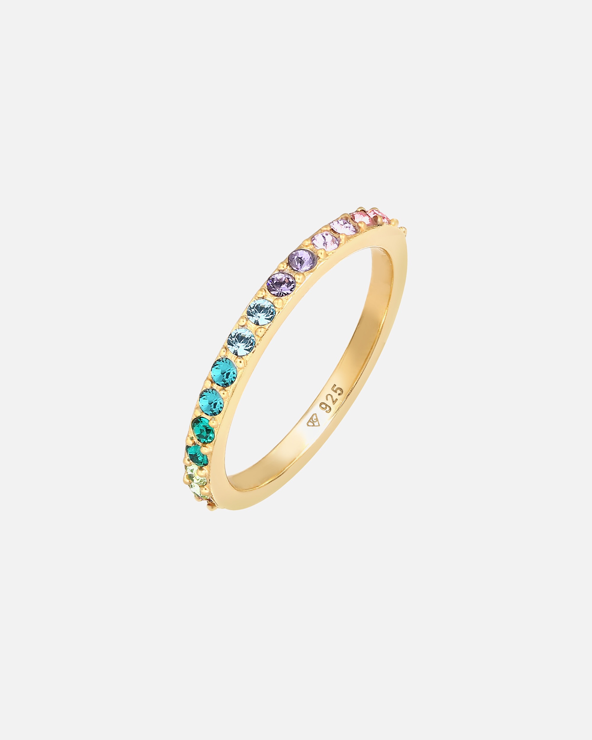 Ring für Weiblich Elli Bandring Kristall Multi-Colour Pastell 925 Silber 52
