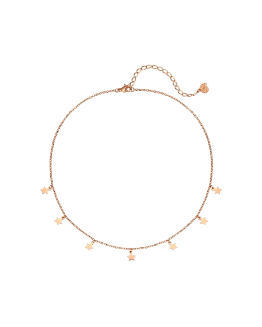 Hey Happiness Delicate Star – Stern Halskette Edelstahl, wasserfest Rosegold Nude Damen